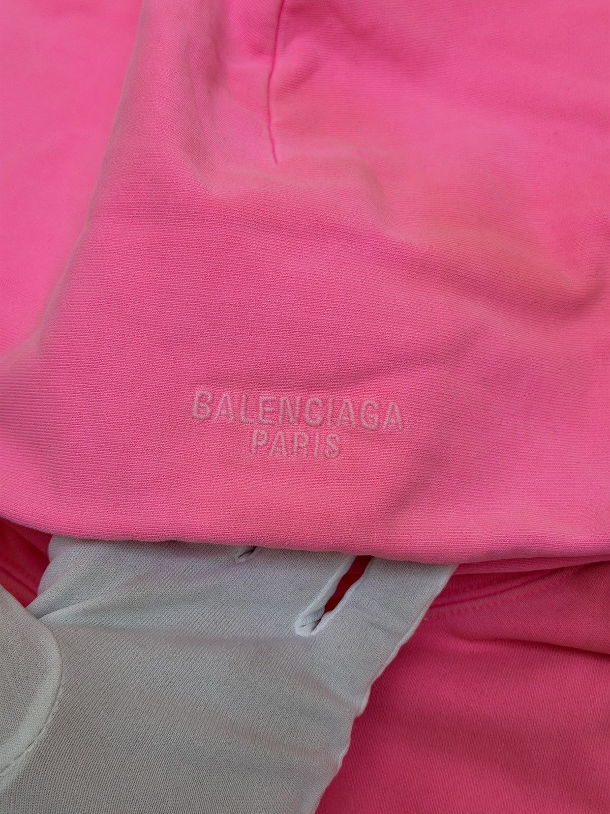 Balenciaga Balenciaga Paris Fluo Pink Worn Out Effect Zip Up Hoodie Size US XS / EU 42 / 0 - 6 Thumbnail
