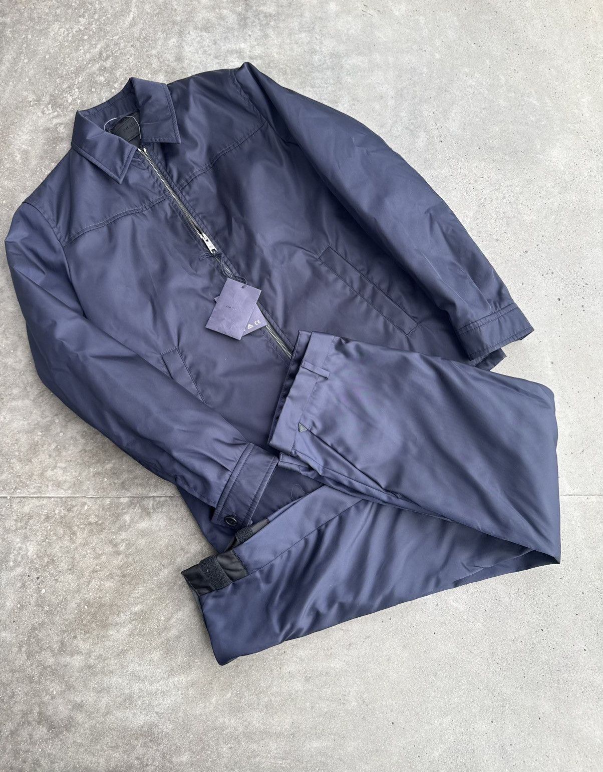 Prada Prada Nylon Navy Set Jacket + Pants Designer Luxury paris Size US M / EU 48-50 / 2 - 1 Thumbnail