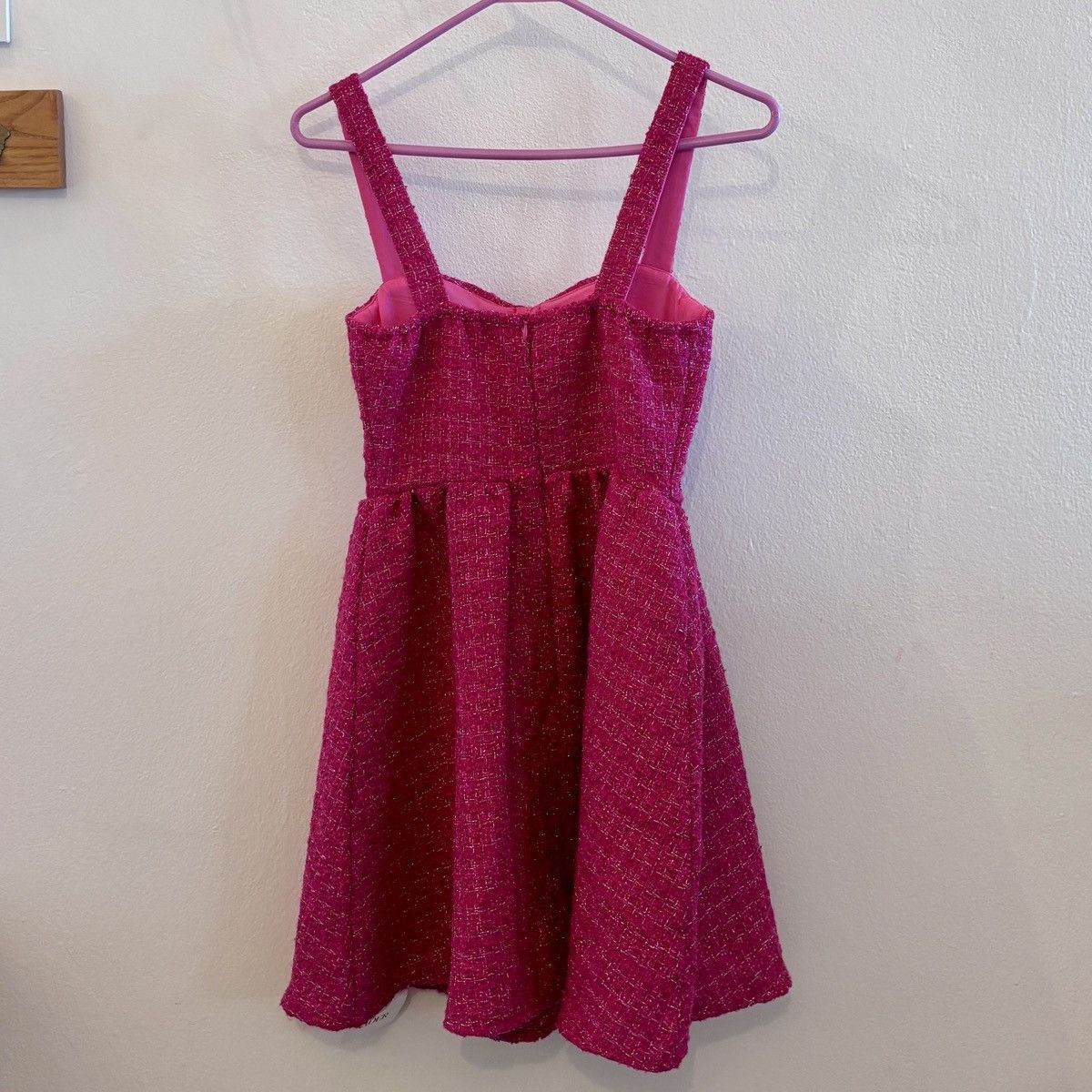 Cider NWT Cider Fuchsia Tweed Mini Corset Style Dress Size XS / US 0-2 / IT 36-38 - 4 Thumbnail