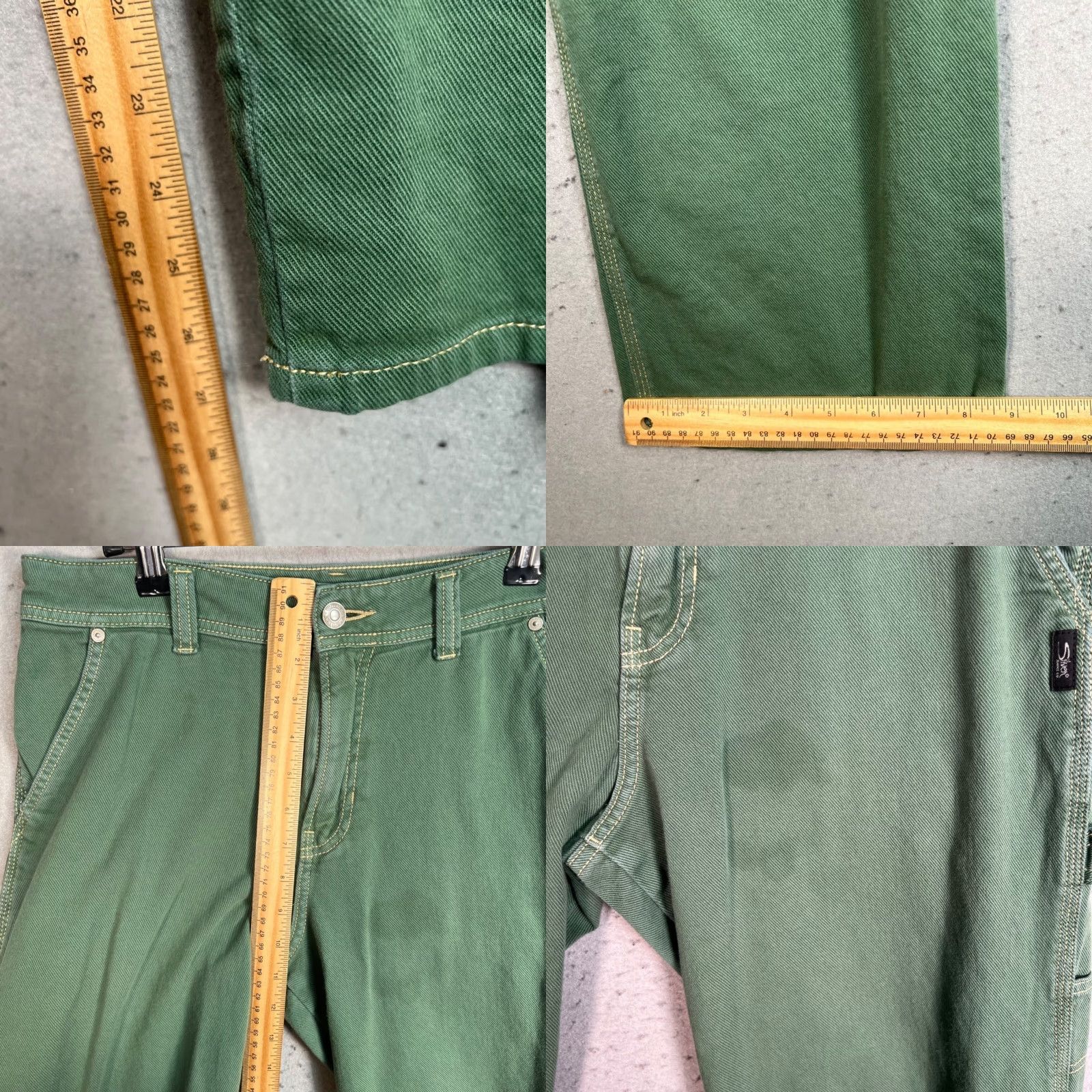 Silver Jeans Co. Silver Jeans Co. Womens Jeans 26 x 29 Green Carpenter Relaxed Fit 5-Pocket Denim Cotton Blend Vintage No Size 30" / US 8 / IT 44 - 8 Thumbnail