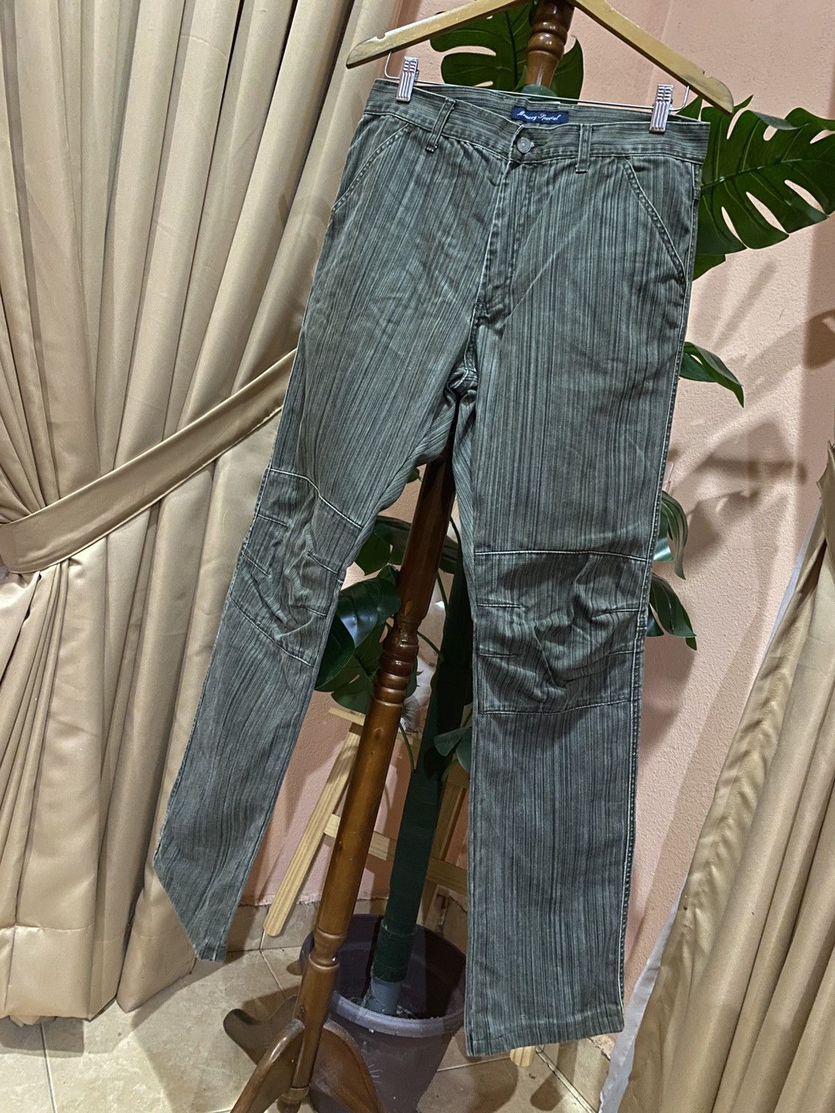 Japanese Brand Memory Special Japanese Grey Pinstripe Workwear Trousers Size US 30 / EU 46 - 2 Thumbnail
