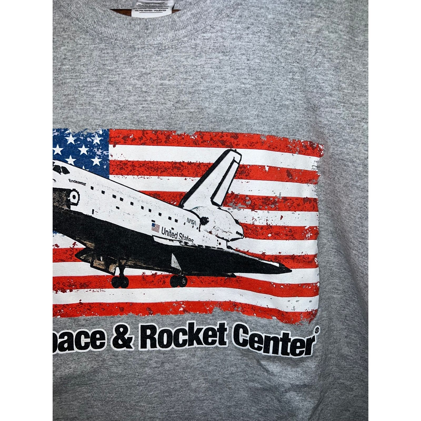 Gildan US Space & Rocket Center Shirt Rocketship America Gray Tee Size US XL / EU 56 / 4 - 4 Thumbnail