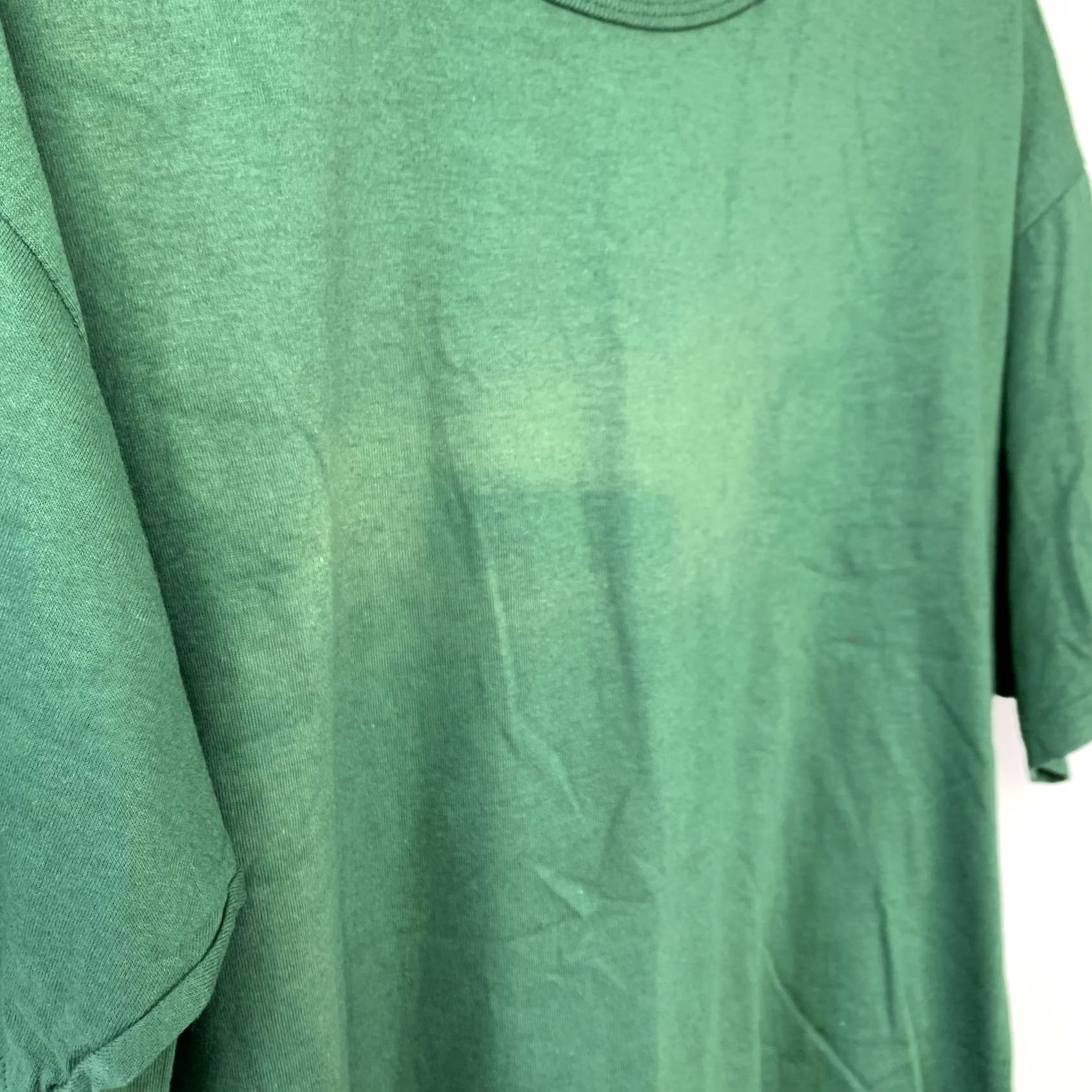 Russell Athletic VINTAGE Russell Athletic Men XL Blank Green T-Shirt Short Sleeve Crew Neck Size US XL / EU 56 / 4 - 4 Thumbnail