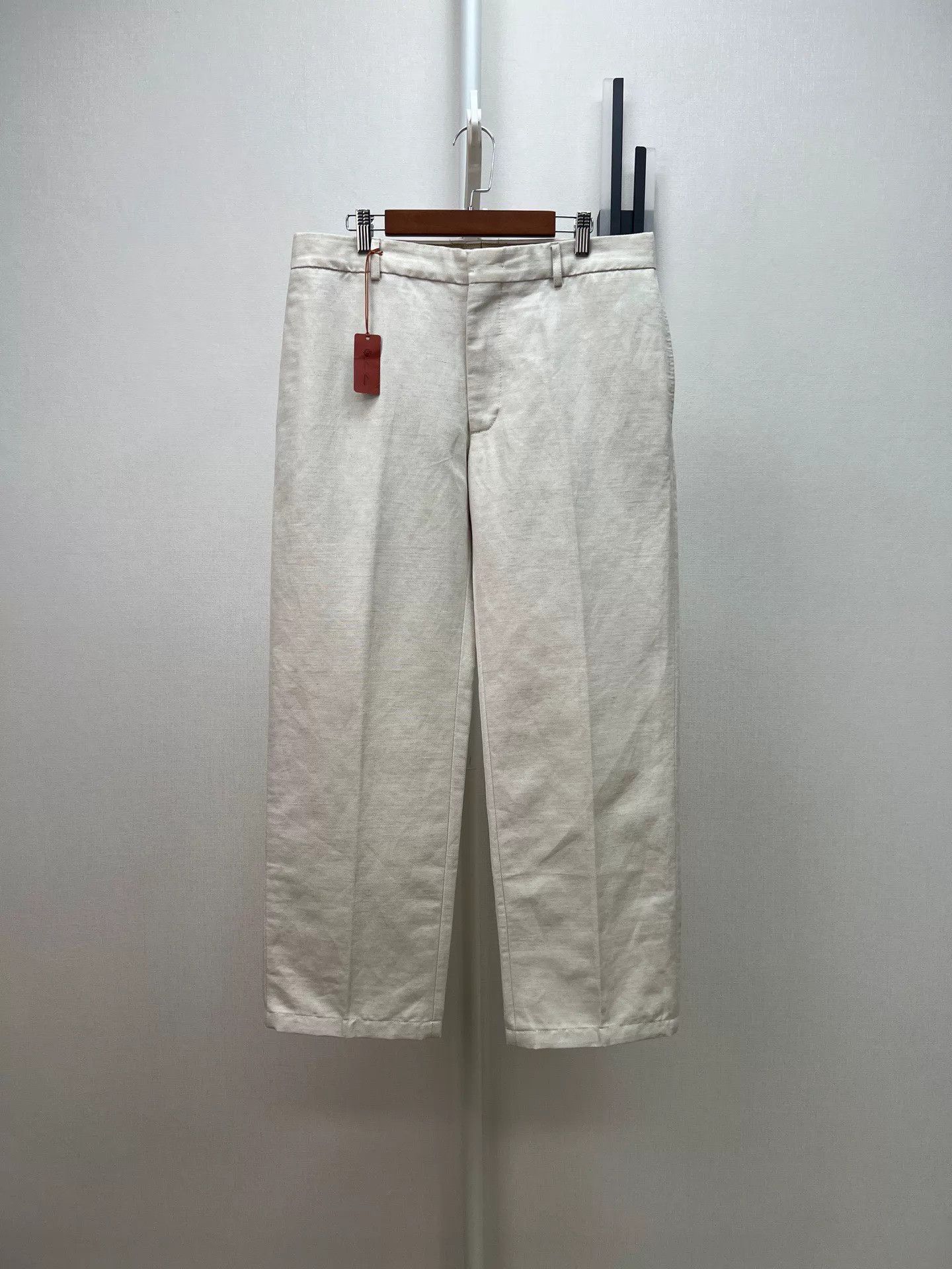 Loro Piana Loro Piana M Ivory Cotton-Linen Relaxed-Straight P NWT 50 Size US 34 / EU 50 - 1 Thumbnail