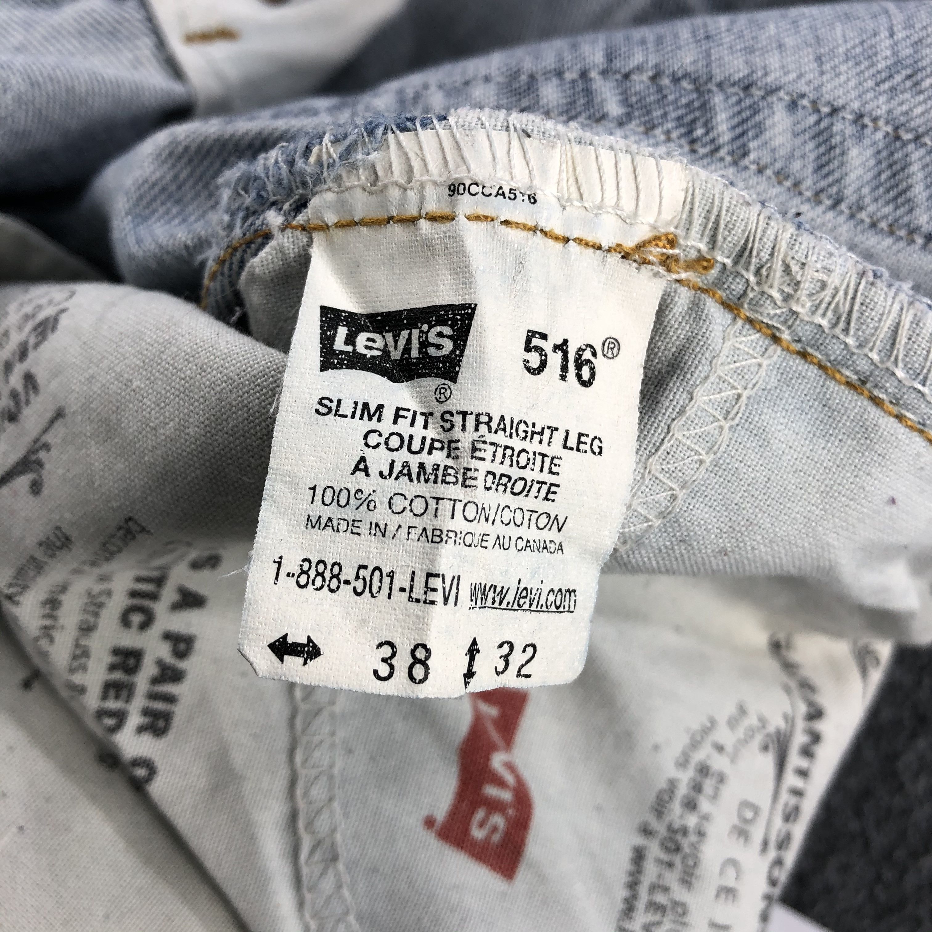Levi's Vintage 90s Light Wash Levis 516 Jeans-J1559 Size US 37 - 11 Thumbnail