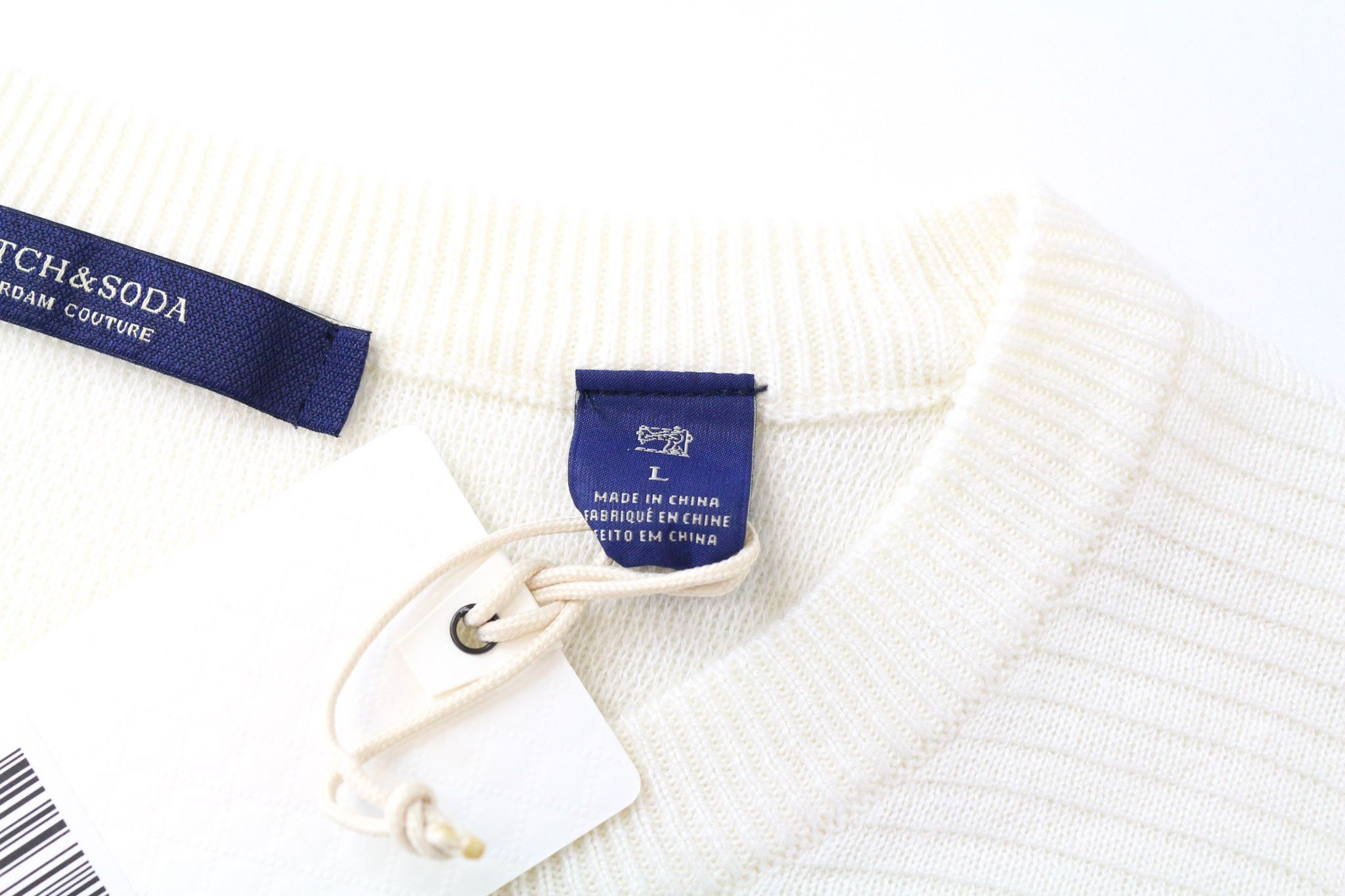 Scotch & Soda AMS COUTURE L Off-White Striped Sweatshirt 76187 Size US L / EU 52-54 / 3 - 6 Thumbnail