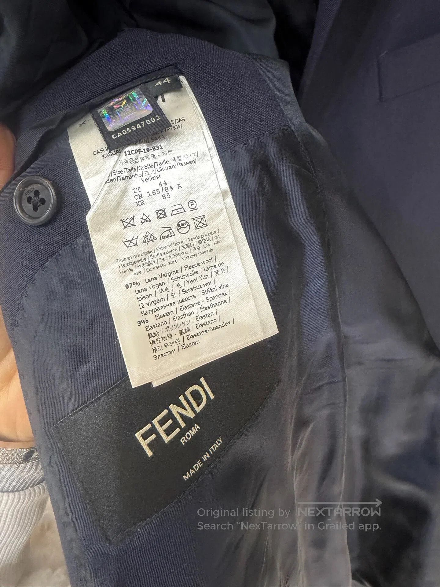 Fendi Fendi FF Sleeved Badge Suit Jacket. Size US S / EU 44-46 / 1 - 5 Thumbnail