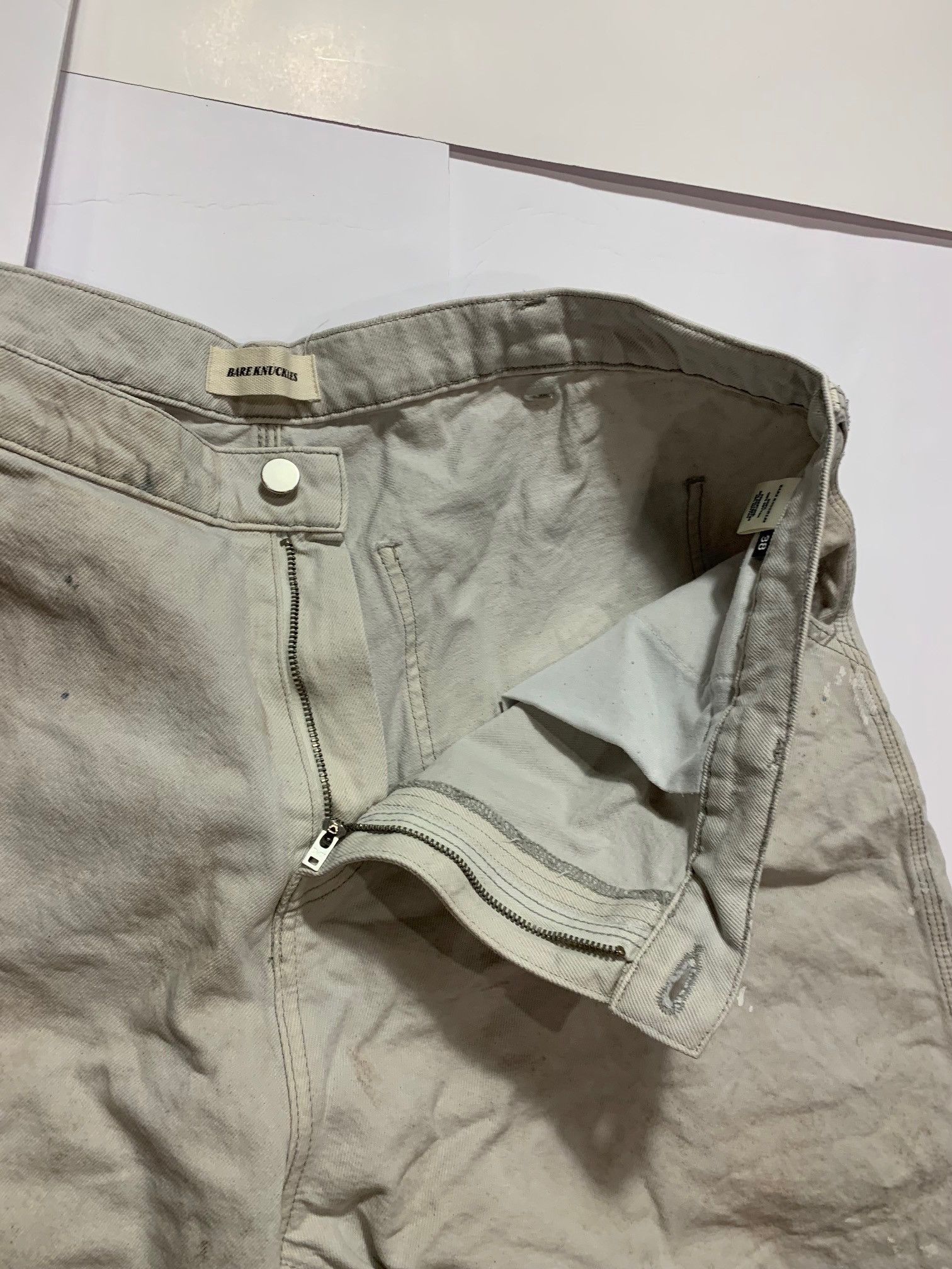 Bare Knuckles Tommy Denim Shorts Jean Jorts Morrison Wash Paint Splatter Size US 38 / EU 54 - 7 Thumbnail
