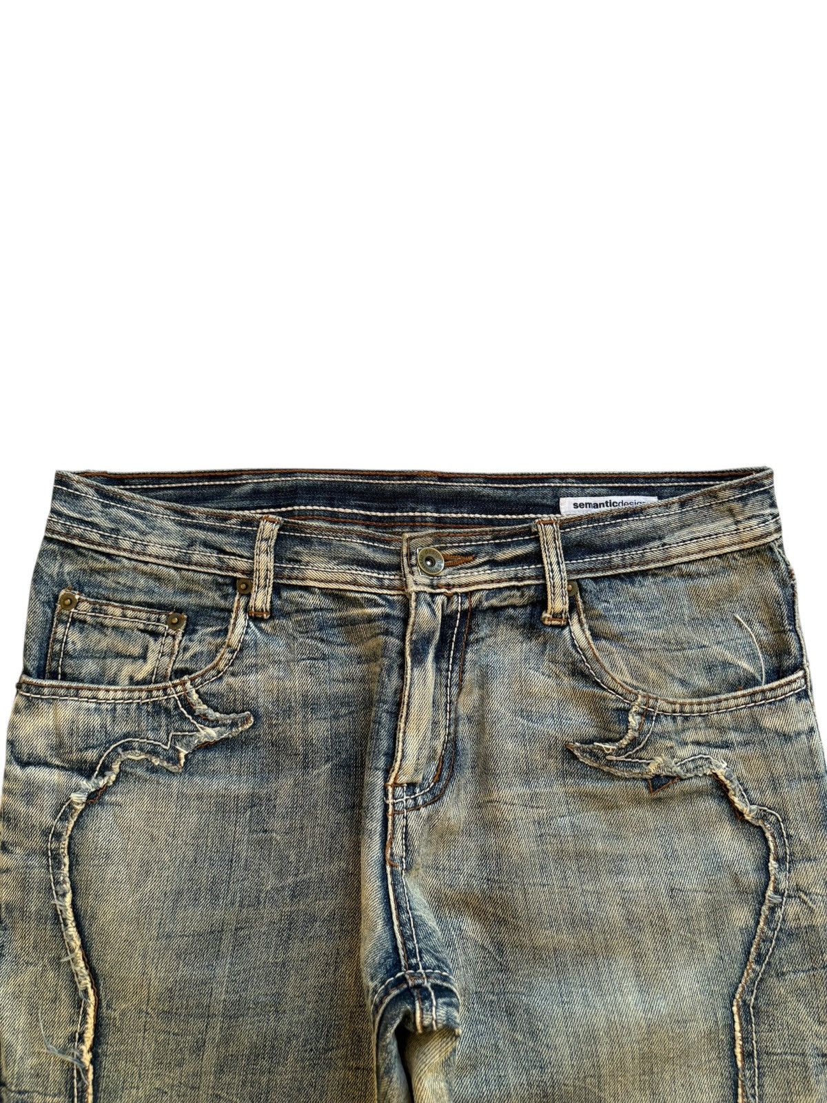 semanticdesign Vintage Semantic Design Flame Style Spiral Leg Flare Jeans Size US 32 / EU 48 - 4 Thumbnail