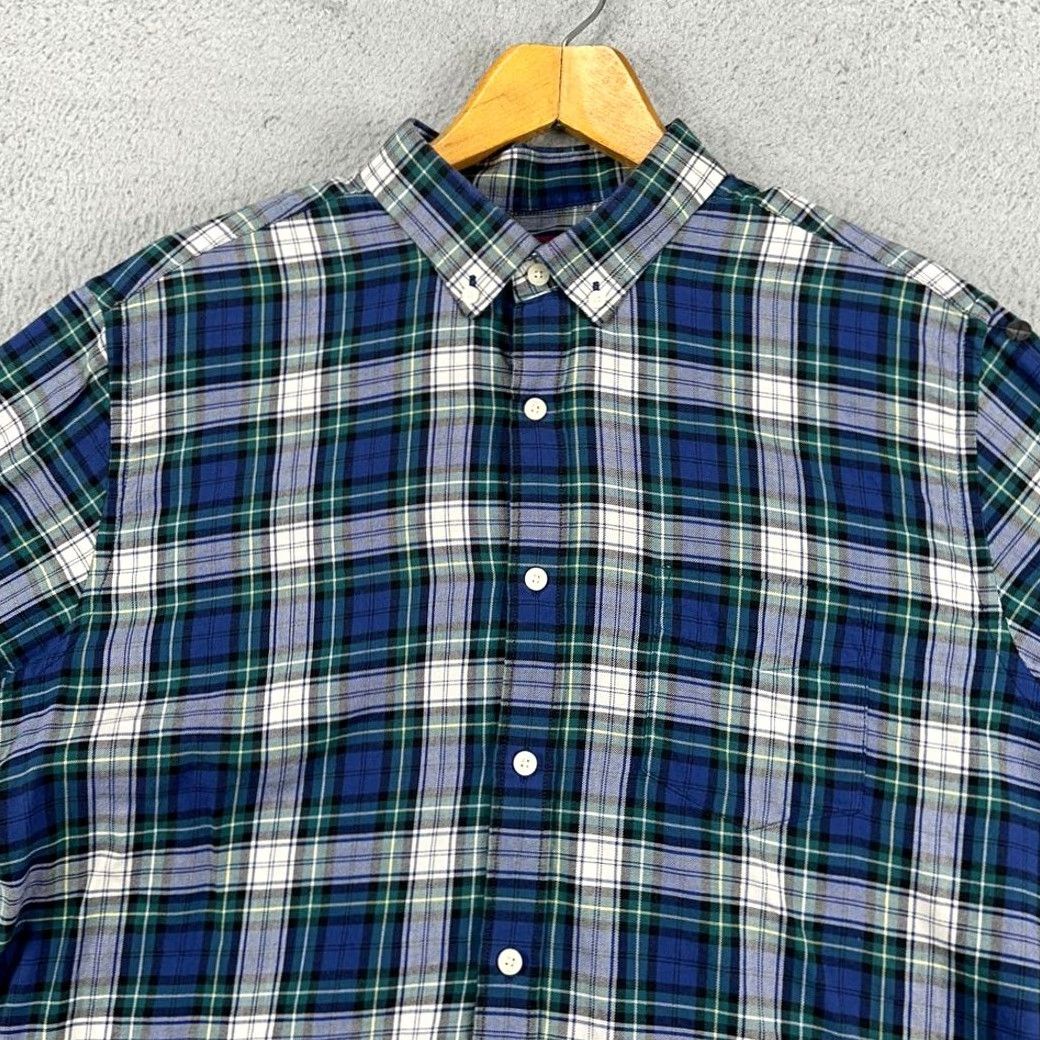 UNTUCKit UNTUCKit Flannel Shirt Adult XL Blue Green Plaid Slim Fit Button Down Logo Mens Size US XL / EU 56 / 4 - 2 Thumbnail