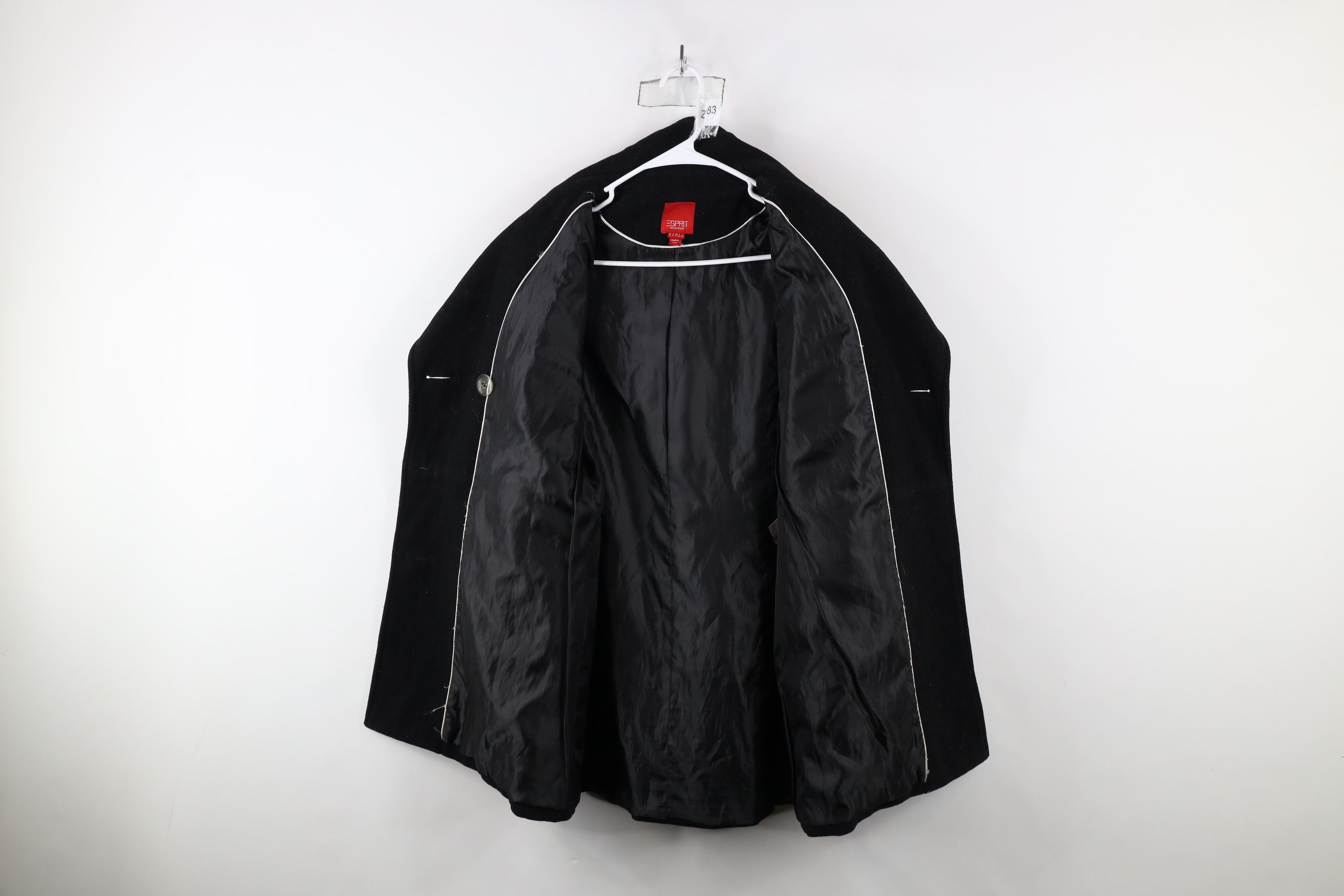 Esprit × Vintage Vintage 90s Y2K Esprit Babydoll Wool Peacoat Jacket Black Size L / US 10 / IT 46 - 8 Thumbnail