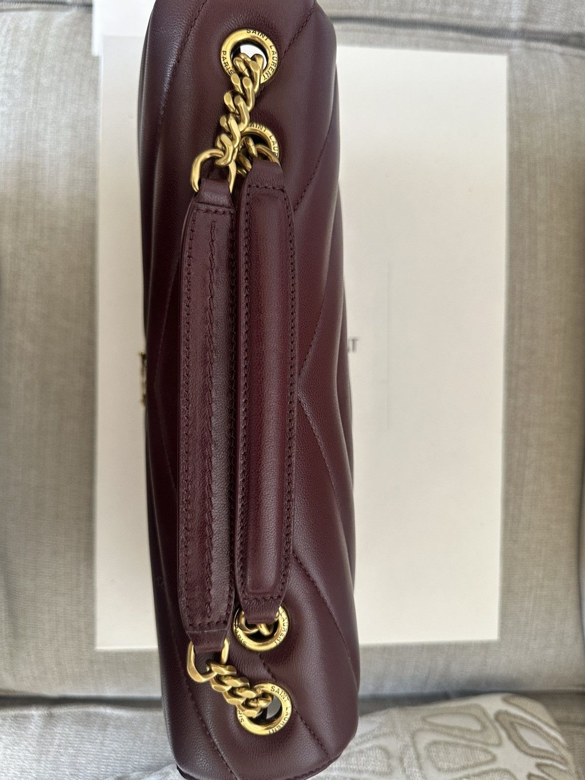 Saint Laurent Paris YSL LOULOU LARGE IN MATELASSÉ LAMBSKIN “ROUGE CABERNET” Size ONE SIZE - 11 Thumbnail
