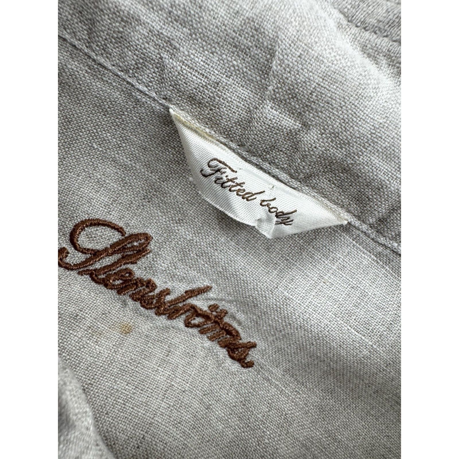 Vintage STENSTROMS Linen Fitted Body Mens L Shirt Button-Up Long Sleeve Beige XL? Size US L / EU 52-54 / 3 - 4 Thumbnail