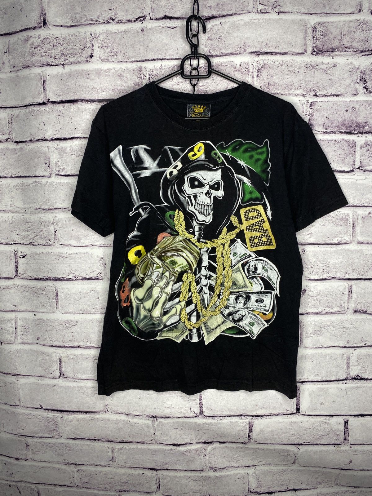 Affliction MENS Vintage Fishbone big logo money y2k streetwear Size US S / EU 44-46 / 1 - 1 Thumbnail