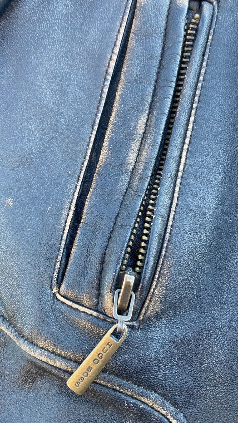 Hugo Boss 🟤Rare Vintage Hugo Boss Leather Jacket🟤 Size US S / EU 44-46 / 1 - 12 Thumbnail