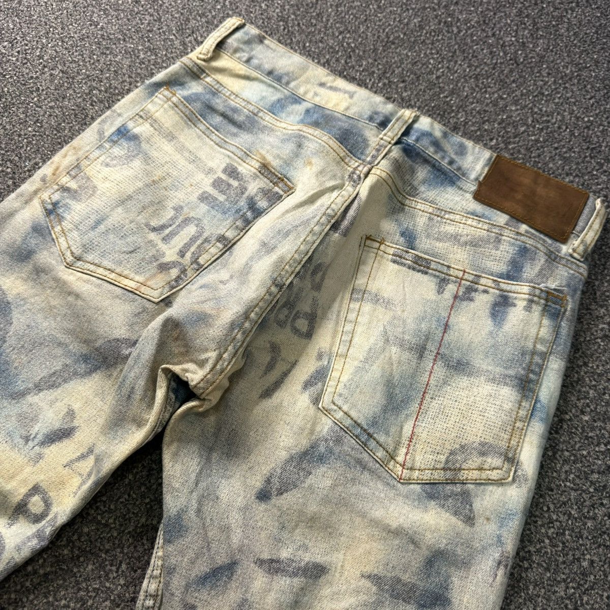 Le Grande Bleu (L.G.B.) 🇯🇵 Archive LGB x Beams Over Print Drop Punk Distressed Pants Size US 30 / EU 46 - 8 Thumbnail
