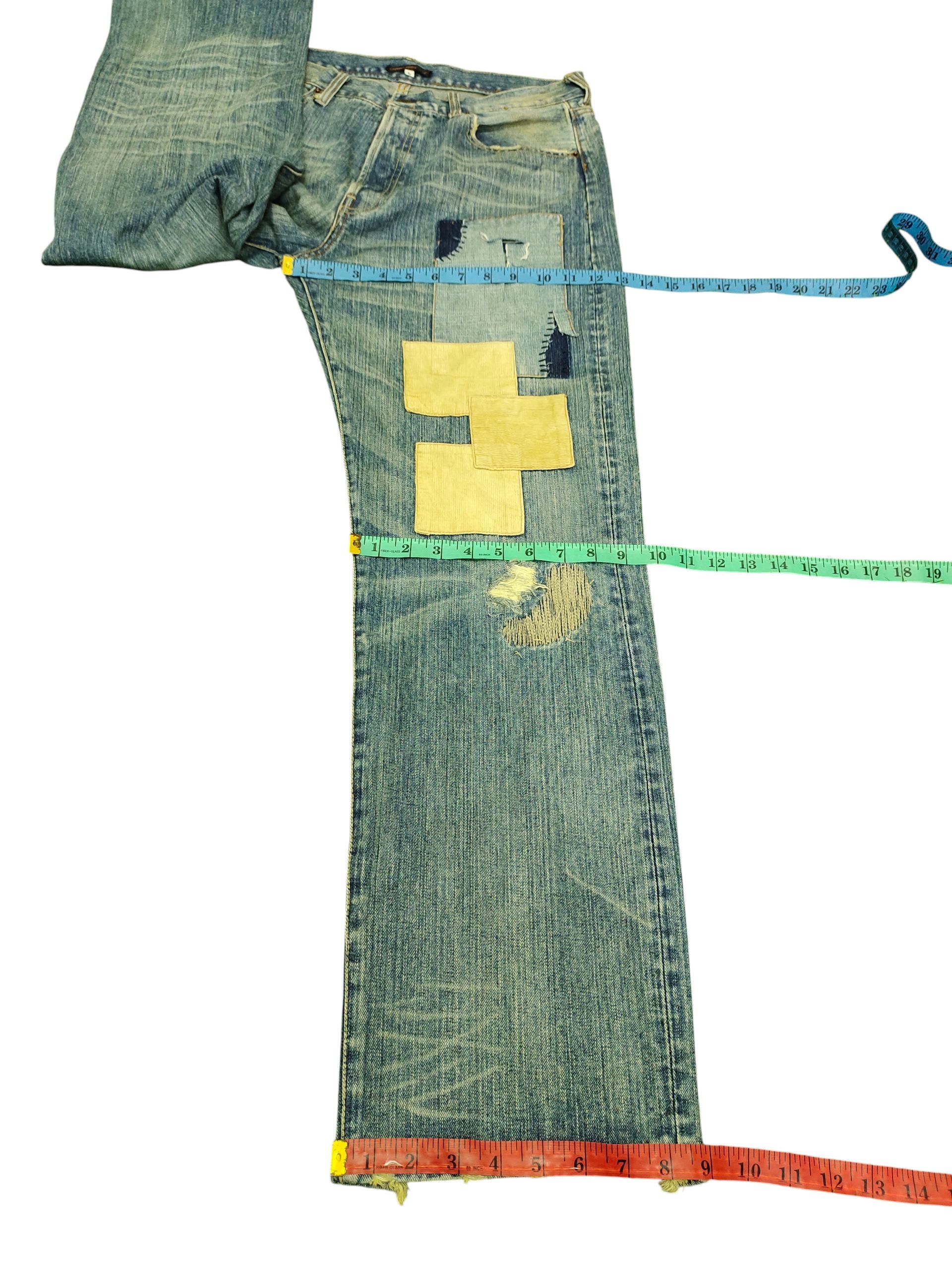 Comme des Garcons × Undercover Exhibitionist Japan Boro Sashiko Patchwork Distressed Jeans Size US 32 / EU 48 - 15 Thumbnail