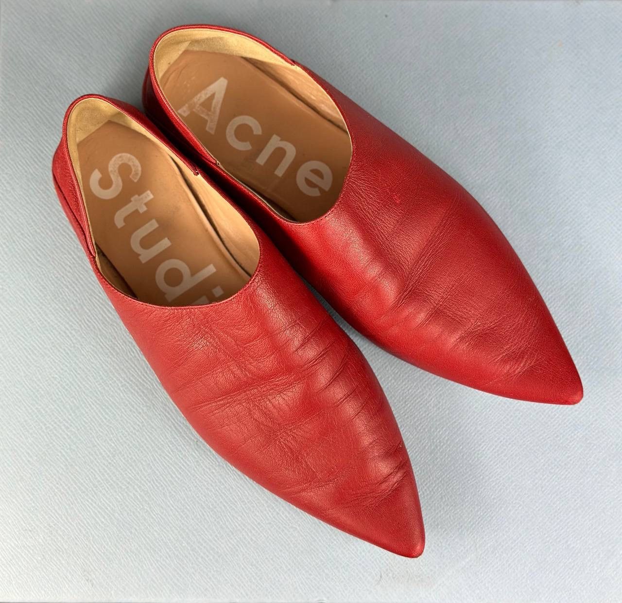 Acne Studios Flats - Acne Studios Vintage Red Leather - Women Mocassins Size US 6 / IT 36 - 1 Thumbnail