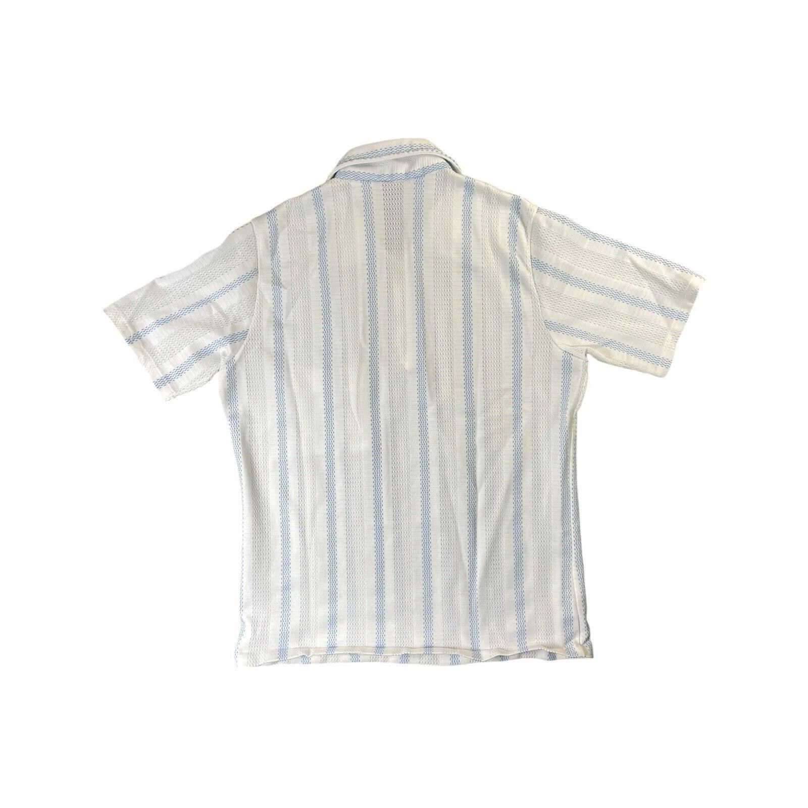 Vintage Vintage 70s Mobster Gangster Italian Medium White Blue Shirt Size US M / EU 48-50 / 2 - 6 Thumbnail