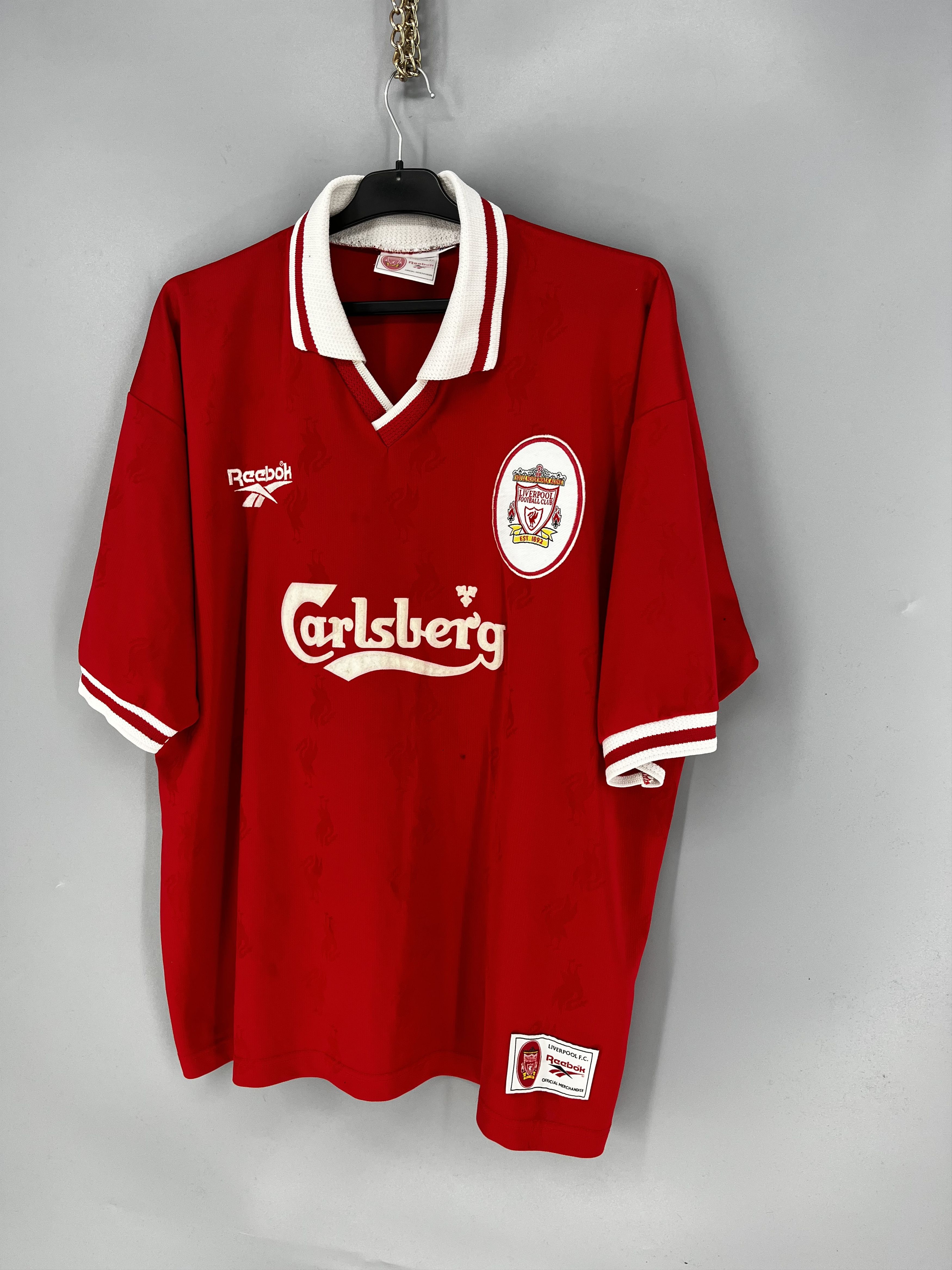Reebok Liverpool FC 96/98 Home Jersey Reebok Carlsberg #10 UK Size US M / EU 48-50 / 2 - 3 Thumbnail