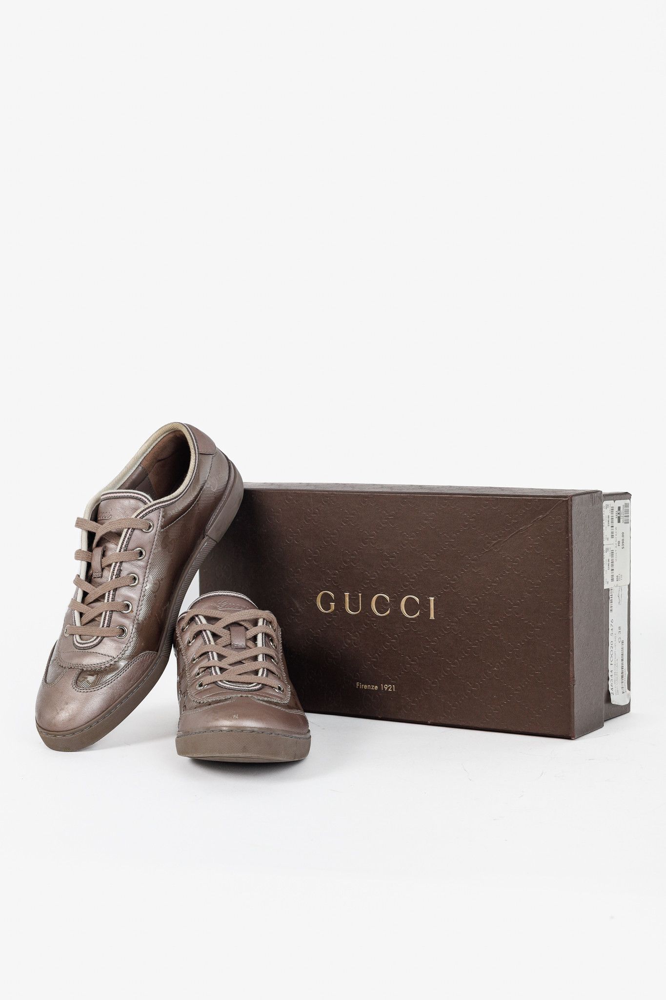 Gucci Gucci GG Imprime & Miro Soft Metallic Leather Sneakers Size US 7.5 / IT 37.5 - 12 Thumbnail