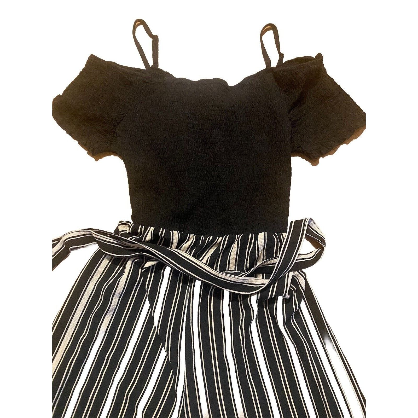 Other Jumpsuit Womens 3X Black & white Striped Ankle Wide Leg Size 38" / US 16 / IT 52 - 10 Thumbnail
