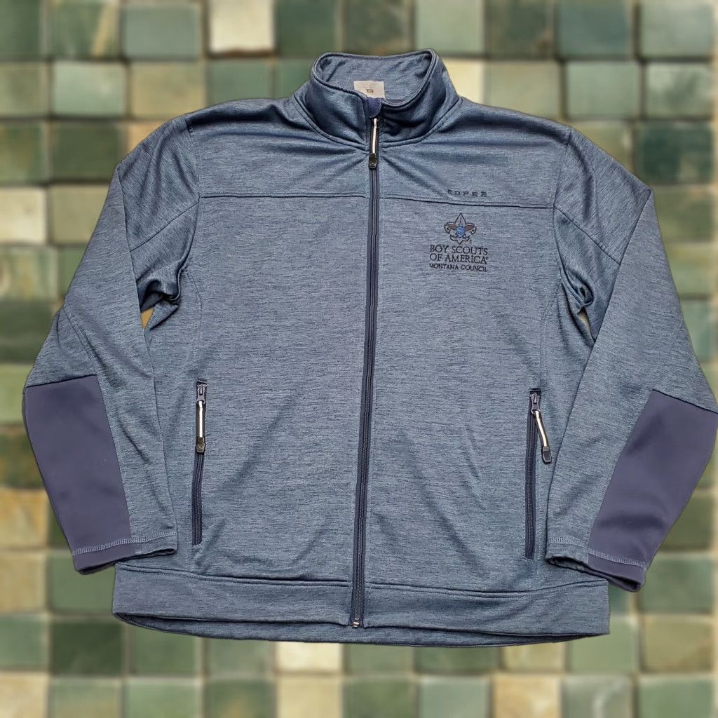 Roper VINTAGE Boy Scouts Of America Jacket Mens XL Blue Full Zip 100% Polyester Knit Roper Size US XL / EU 56 / 4 - 1 Thumbnail