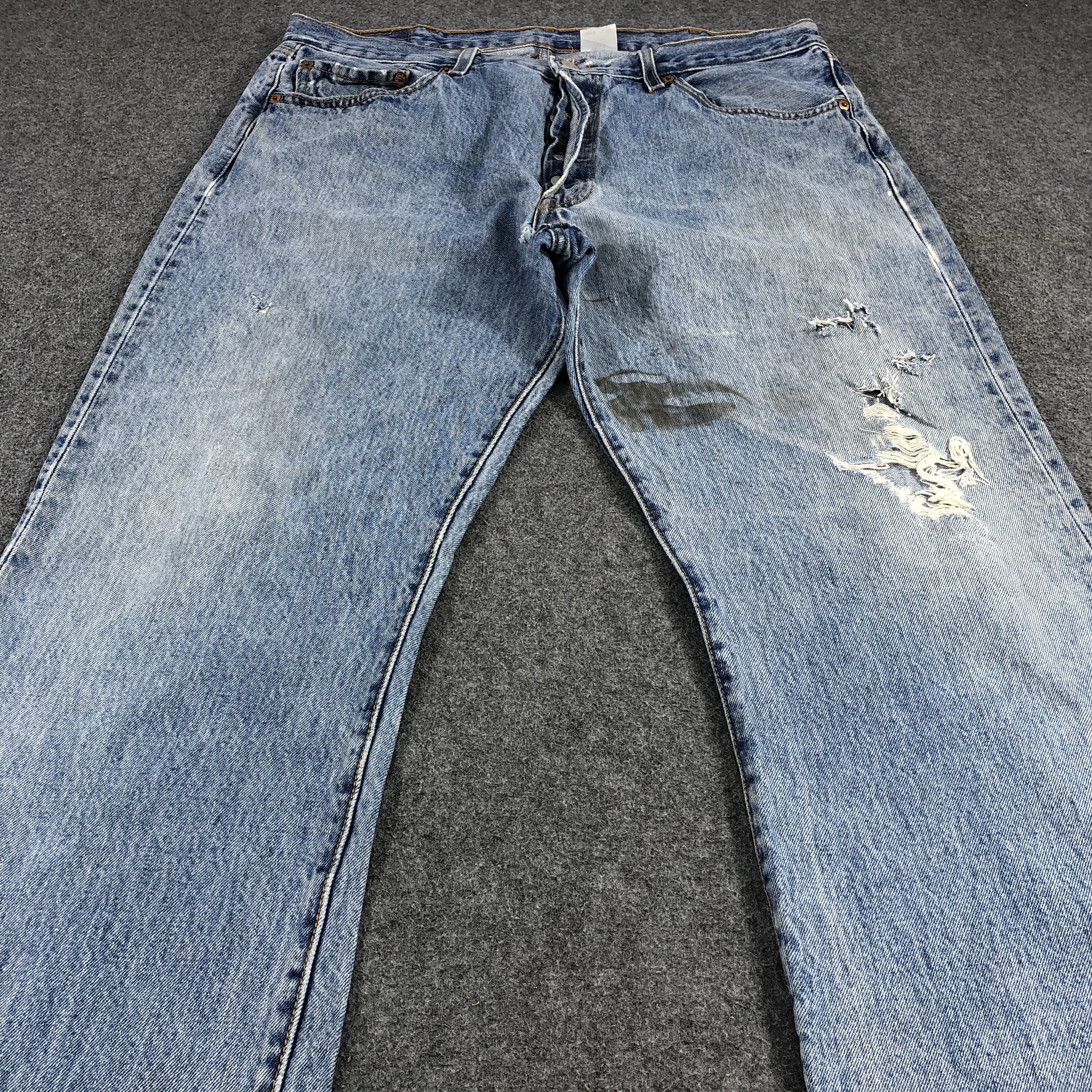 Levi's × Vintage Vintage 90s Distress Levis 501 Jeans-JM1142 Size US 37 - 3 Thumbnail