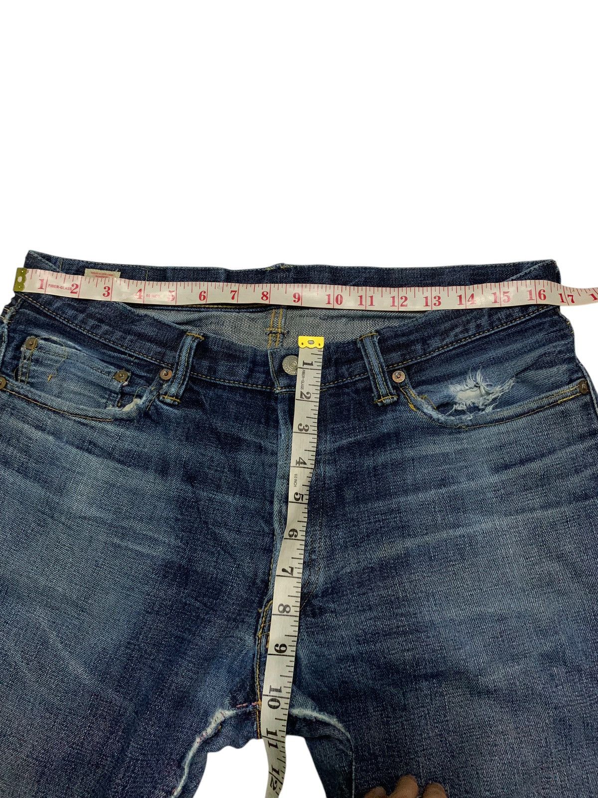 Kapital MOMOTARO SELVEDGE BUTTON FLY FADED DISTRESSED DENIM Size US 33 - 21 Thumbnail