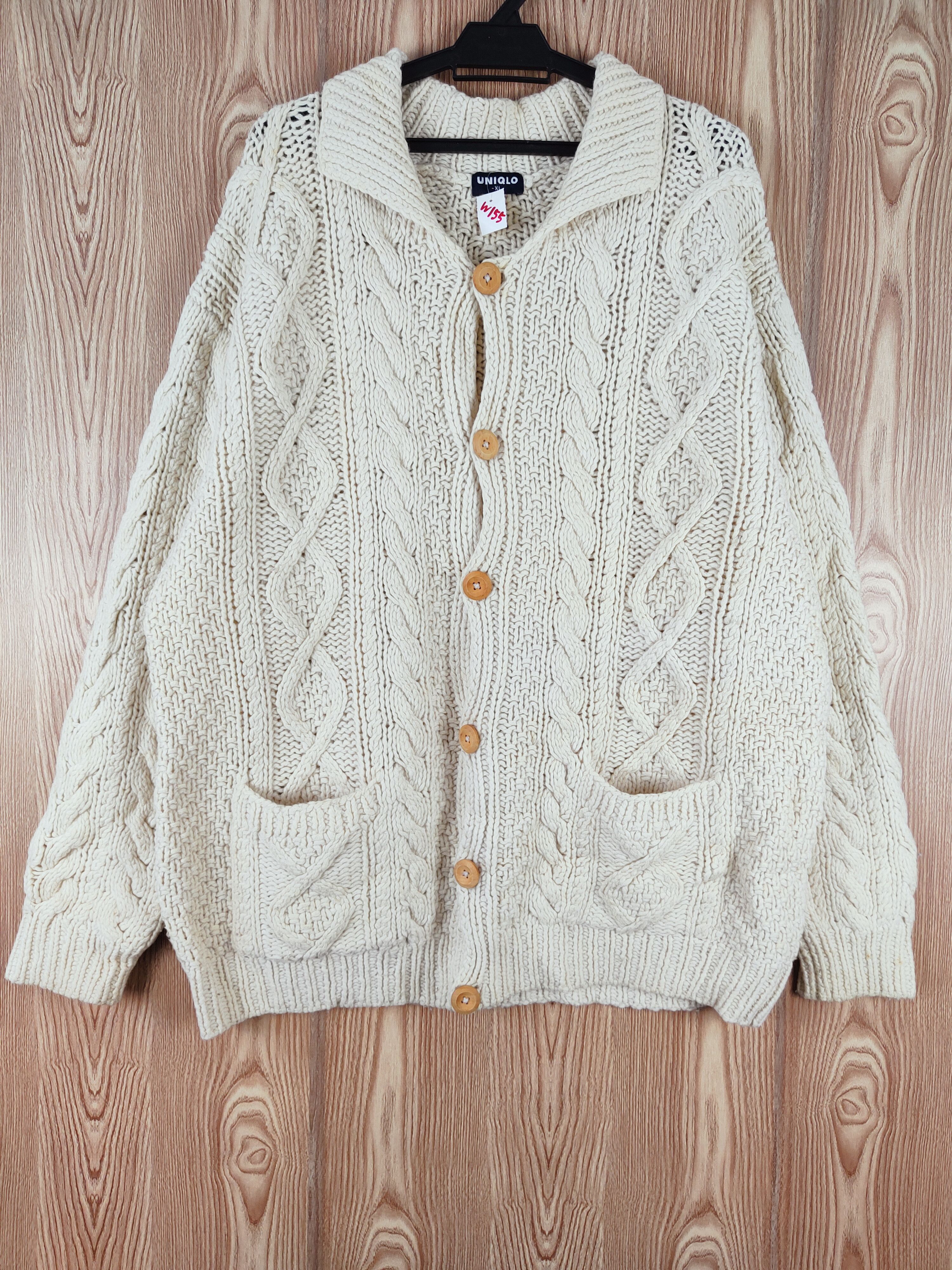 Homespun Knitwear Uniqlo Cream cable Knitwear Sweaters cardigan #W155 Size US XL / EU 56 / 4 - 1 Thumbnail