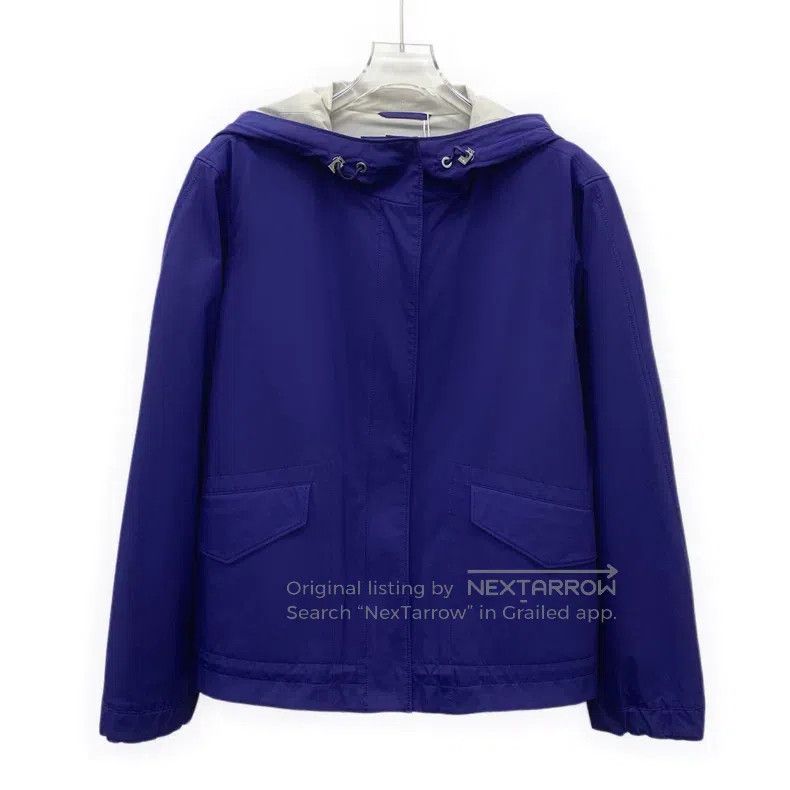 Loro Piana Loro Piana Purple Blue Hooded Nylon Zip-Up Jacket Size S / US 4 / IT 40 - 1 Thumbnail