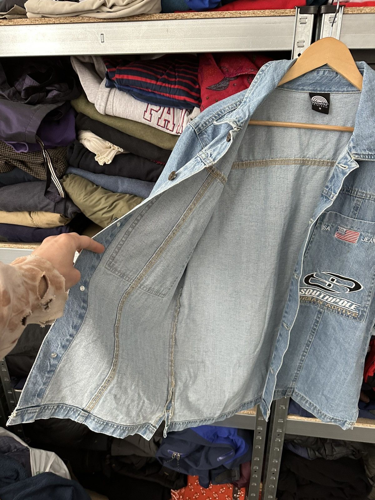 Southpole Vintage Y2K Southpole USA Jeans Blue Denim Button Up Shirt Size US M / EU 48-50 / 2 - 14 Thumbnail
