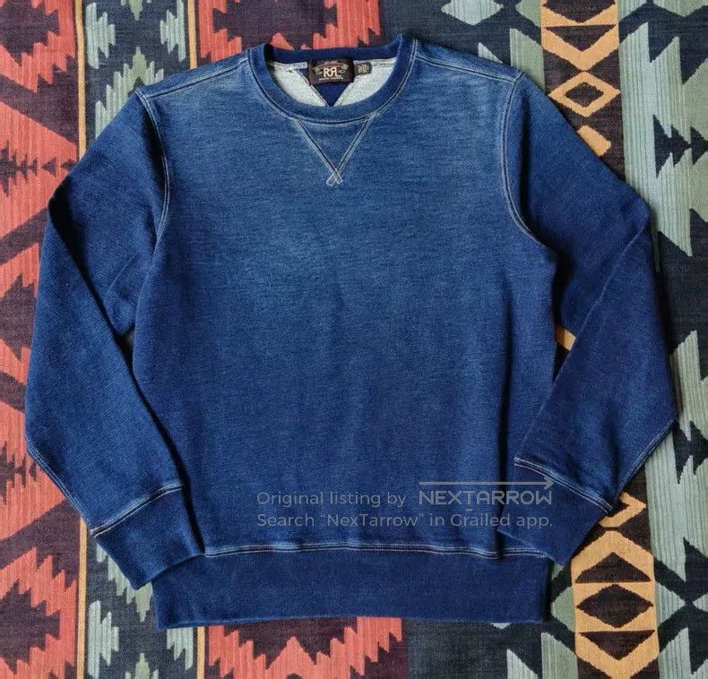 RRL Ralph Lauren RRL Ralph Lauren Indigo fleece crewneck sweatshirt Size US S / EU 44-46 / 1 - 1 Thumbnail