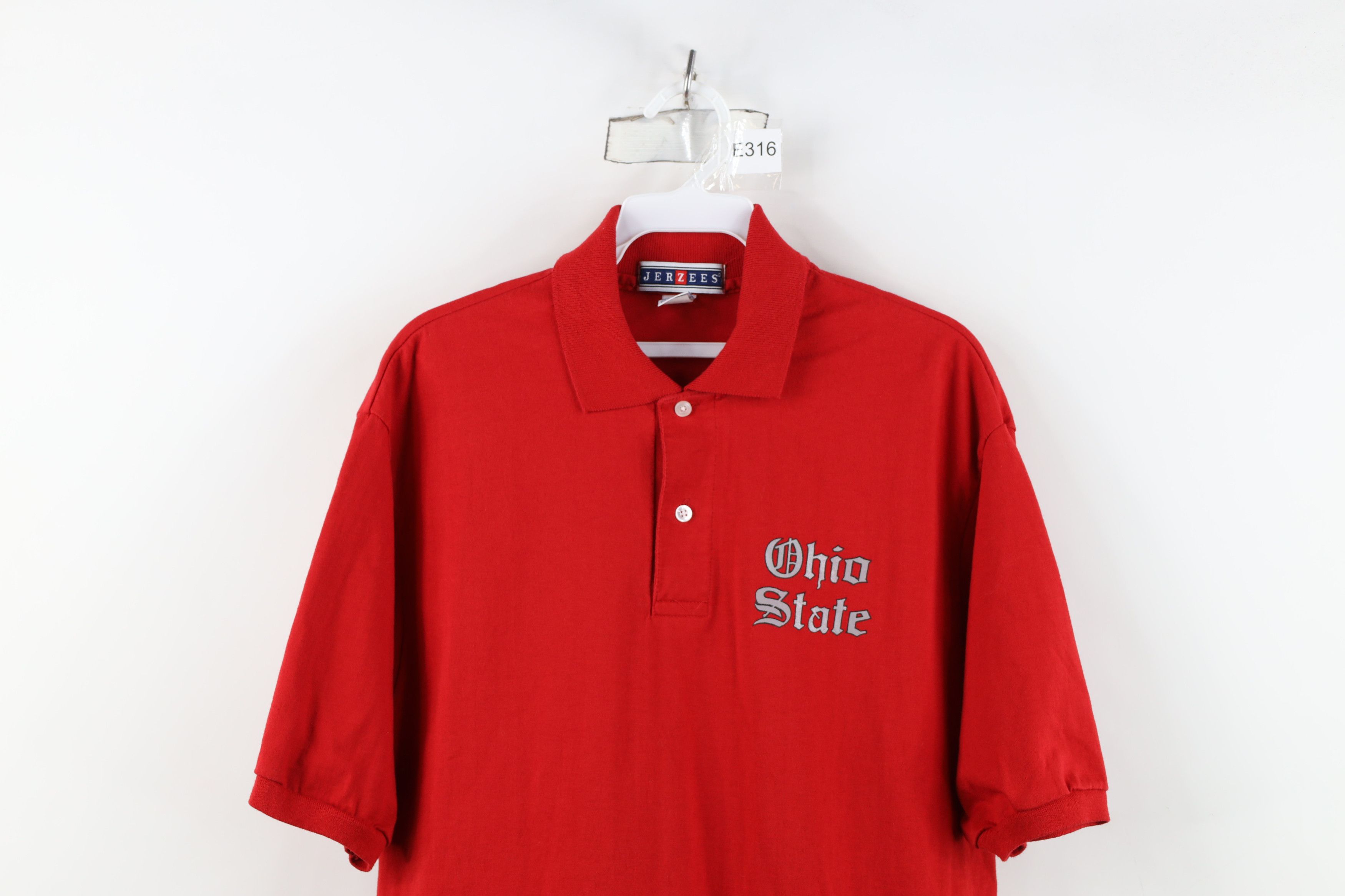 Vintage Vintage 90s Old English Ohio State University Polo Shirt USA Size US M / EU 48-50 / 2 - 2 Thumbnail