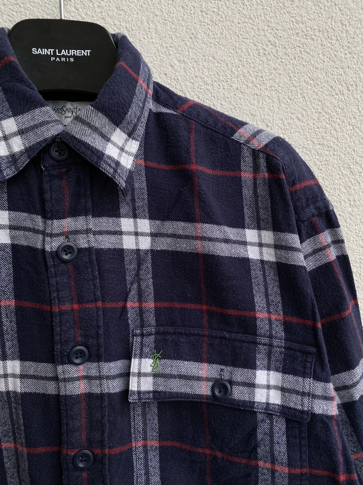 Yves Saint Laurent Flannel YSL Shirt Cotton Heavy Size US M / EU 48-50 / 2 - 1 Thumbnail