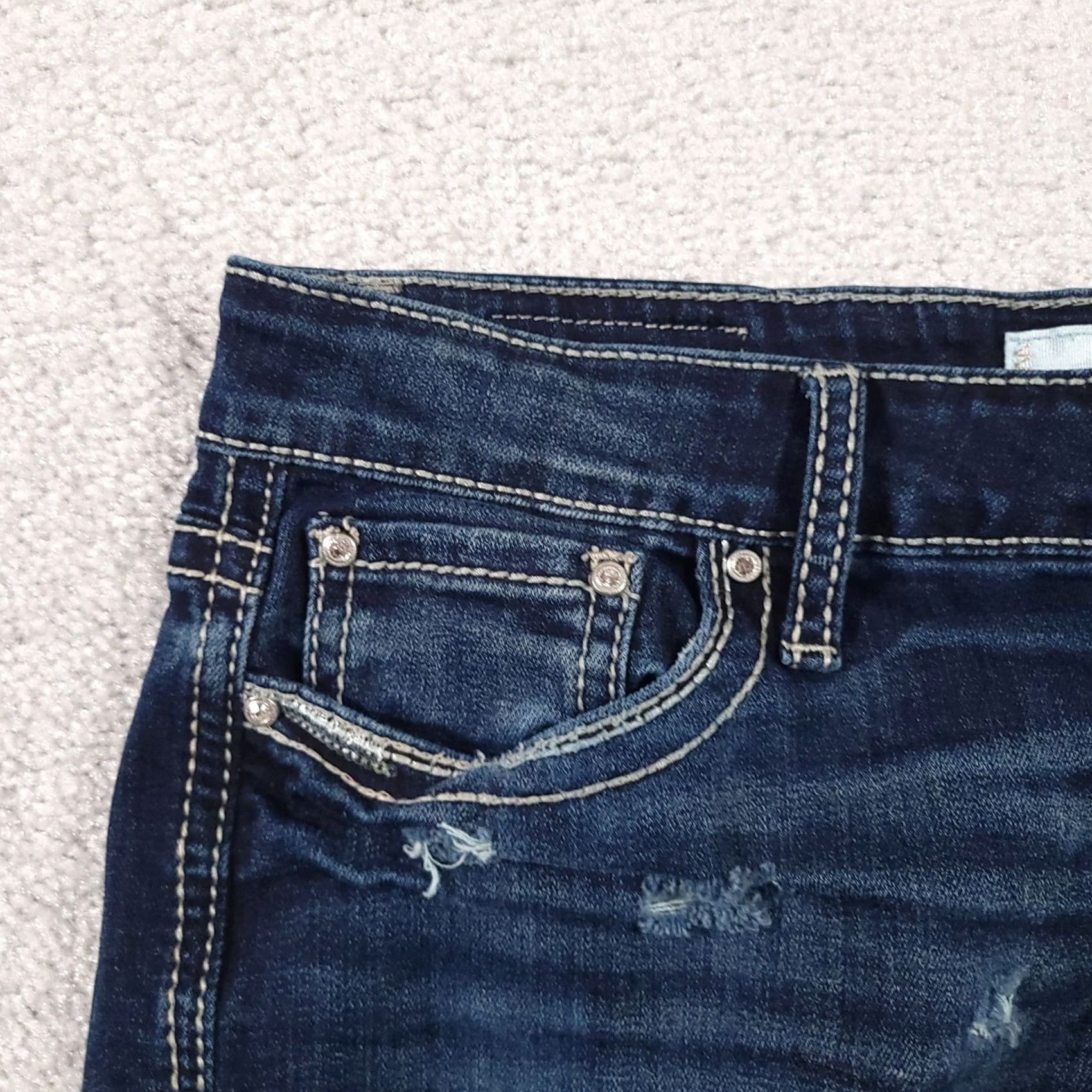 Vintage VINTAGE Daytrip Virgo Boot Jeans Womens 28 Stretch DIY Cut Off Shorts Shortie Distressed Denim Blue 5-Pocket Mens Women Girls Boys Size 28" / US 6 / IT 42 - 4 Thumbnail