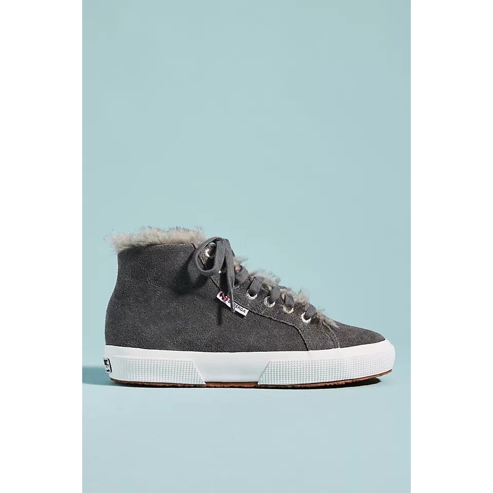 Superga Superga Grey Shearling Lined High Top Sneakers Size US 7.5 / IT 37.5 - 2 Thumbnail