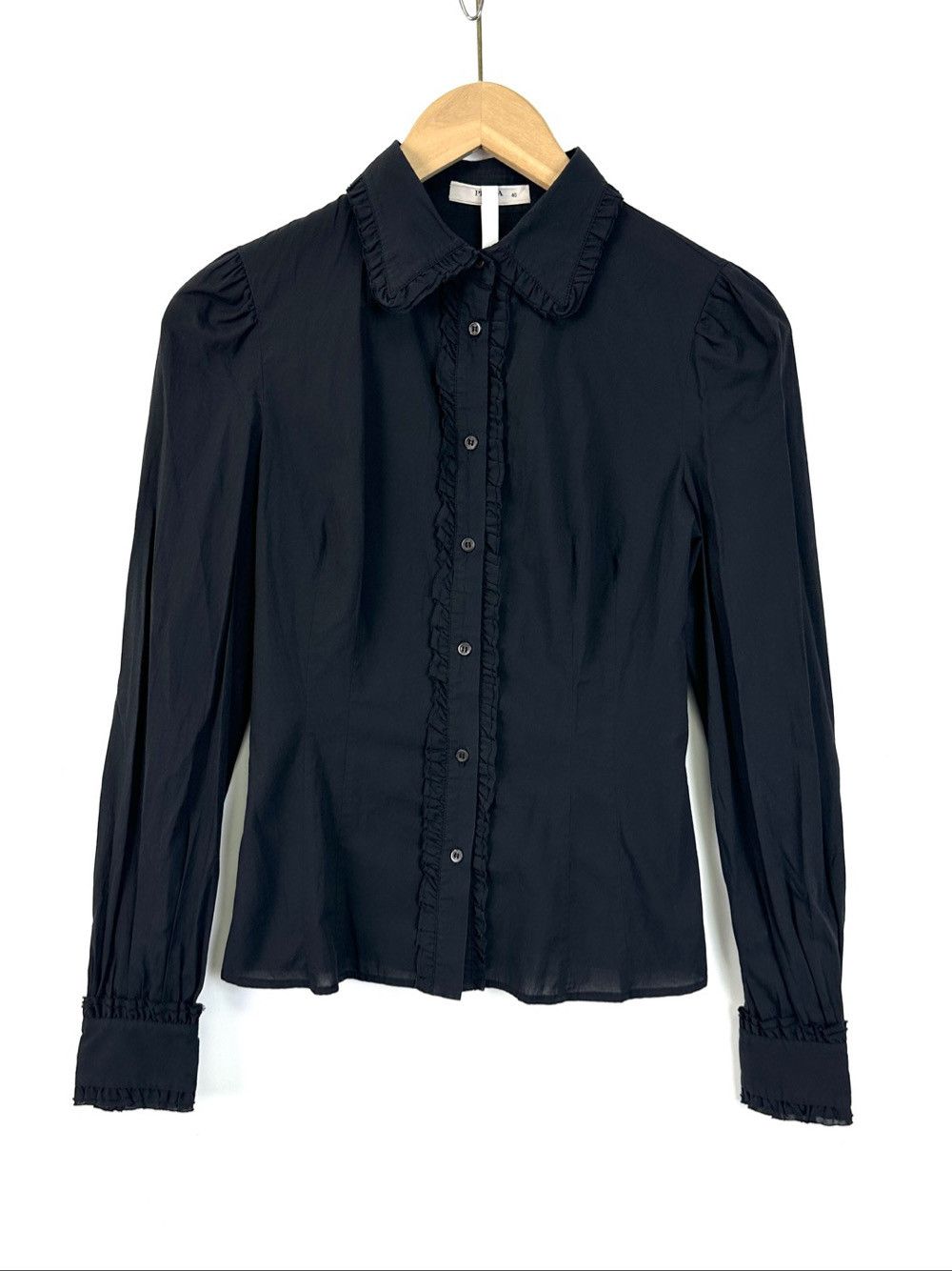 Prada Prada Ruffled Collar Button Up Shirt Size 40 Size S / US 4 / IT 40 - 1 Thumbnail