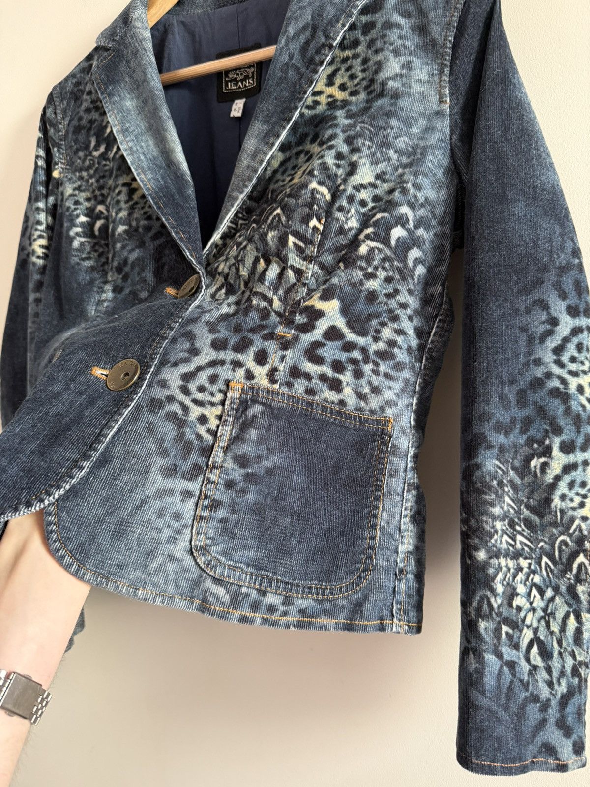 Vintage Leopard Print Corduroy Blazer Size S / US 4 / IT 40 - 4 Thumbnail