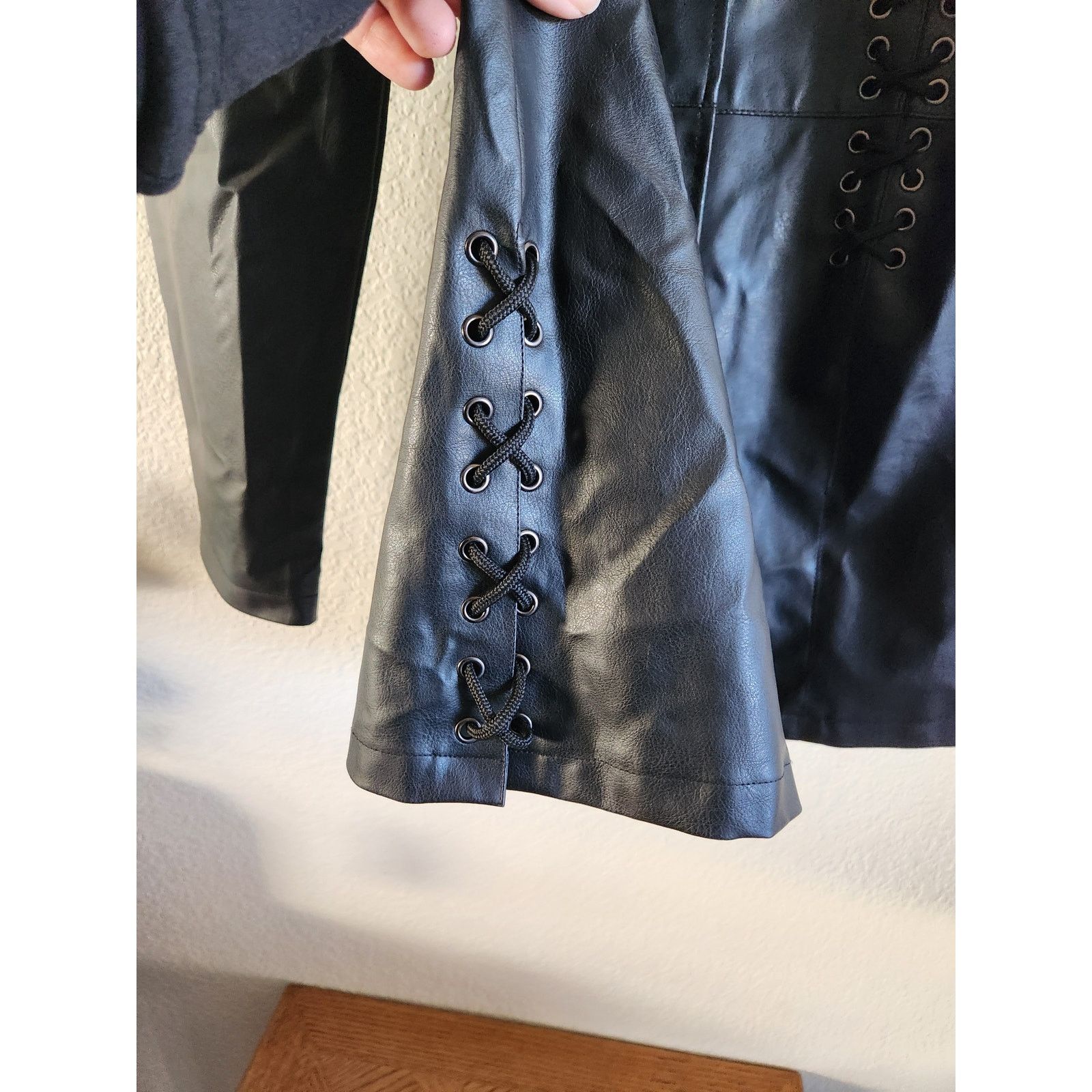 Other Beware Women's Faux Leather Lace-Up Long Jacket-XL Size XL / US 12-14 / IT 48-50 - 7 Thumbnail