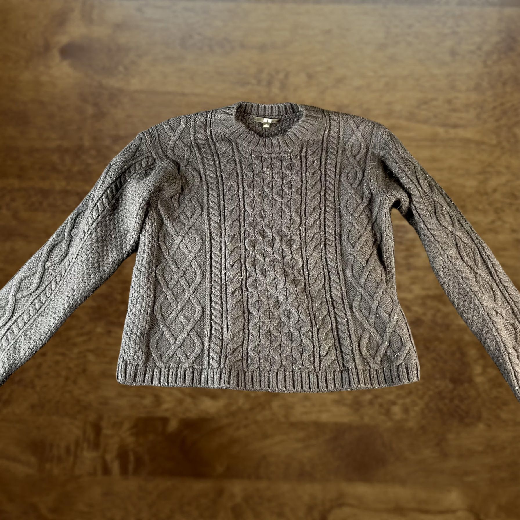 Uniqlo Uniqlo Sweater Womens XS Gray Cable Knit Crewneck Wool Blend Pullover Chunky Size XS / US 0-2 / IT 36-38 - 1 Thumbnail
