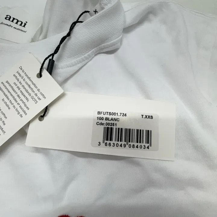 AMI AMI Paris White Short Sleeve T-shirt Unisex -2507 Size US XXS / EU 40 - 4 Thumbnail