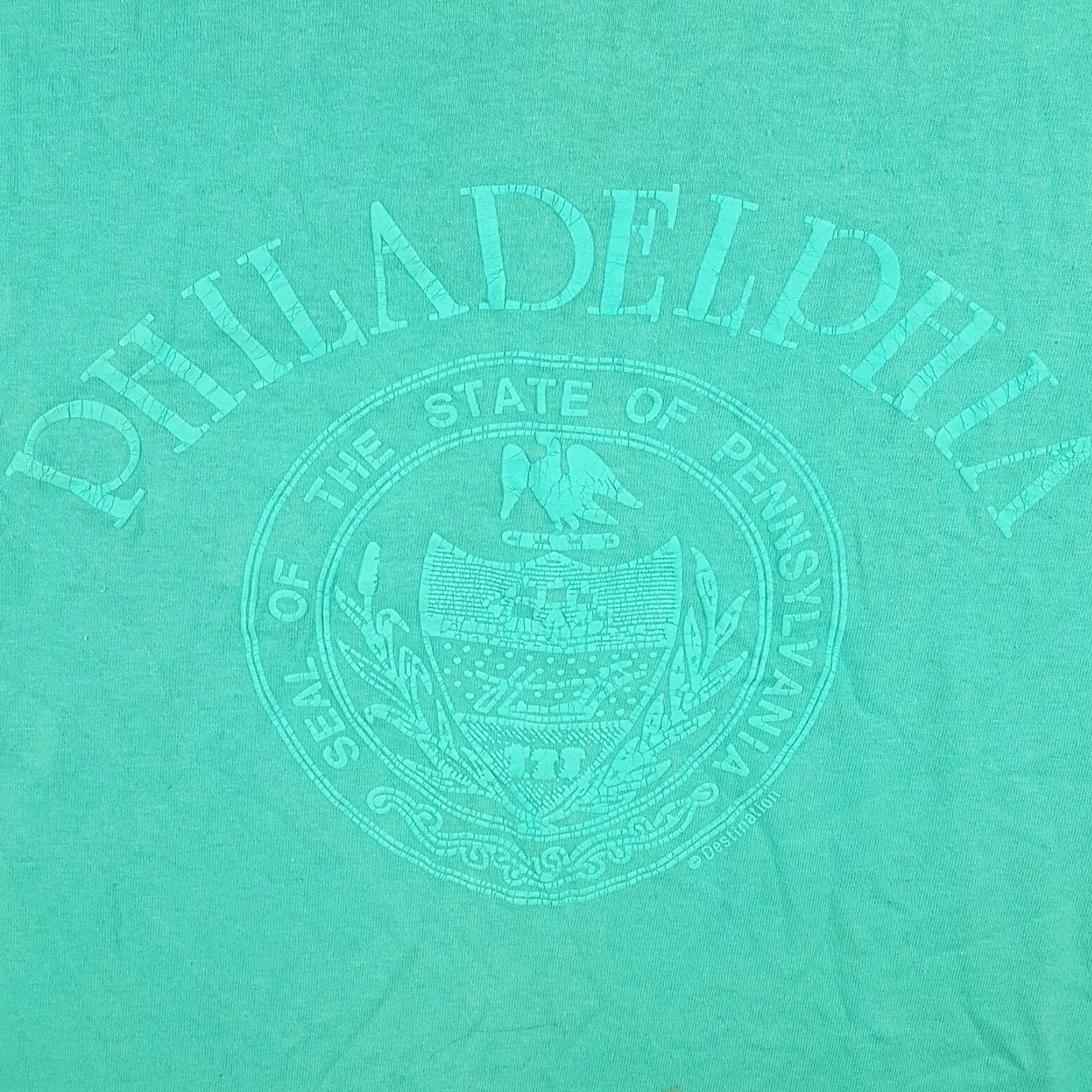 Vintage Vintage 80s Philadelphia State Seal T-Shirt Men Large Blue Grunge Cotton Embroidered Logo Y2K Retro Size US L / EU 52-54 / 3 - 3 Thumbnail