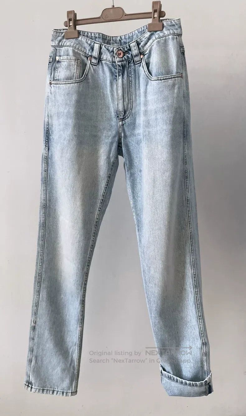 Brunello Cucinelli Brunello Cucinelli Blue washed and whitened beaded mid-ris Size 26" / US 2 / IT 38 - 3 Thumbnail