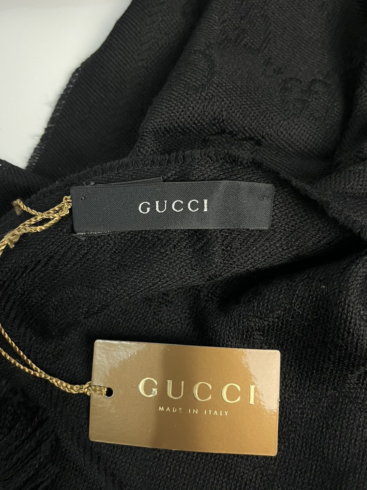 Gucci Brand New Gucci - 2007 Wool Monogram Fringe Scarf Size ONE SIZE - 3 Thumbnail