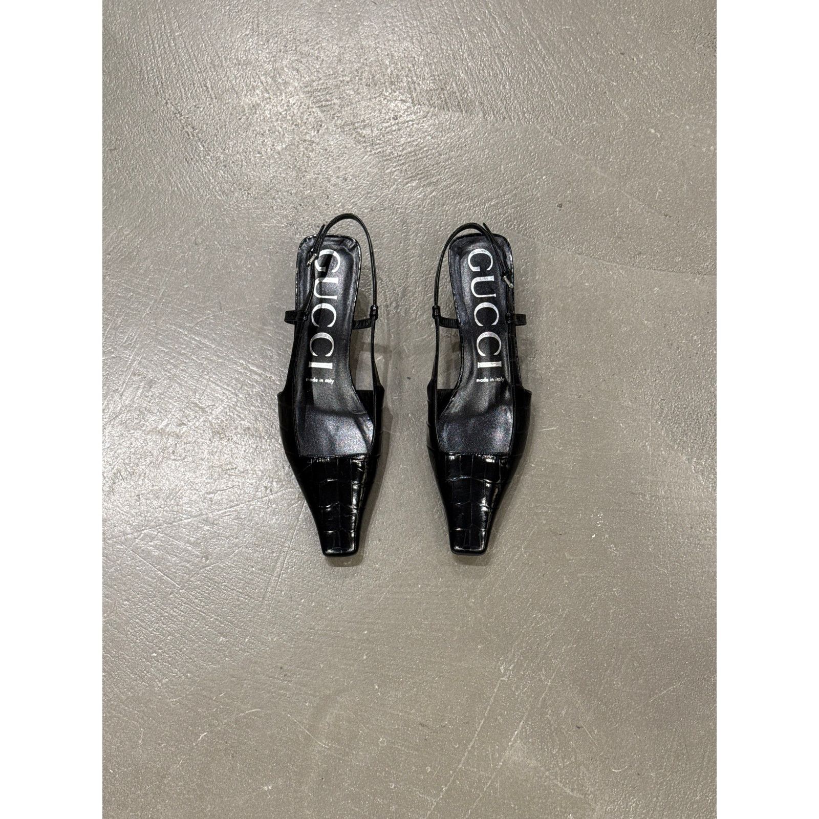 Gucci 2000s Gucci embossed croc slingback heels Size US 7.5 / IT 37.5 - 2 Thumbnail