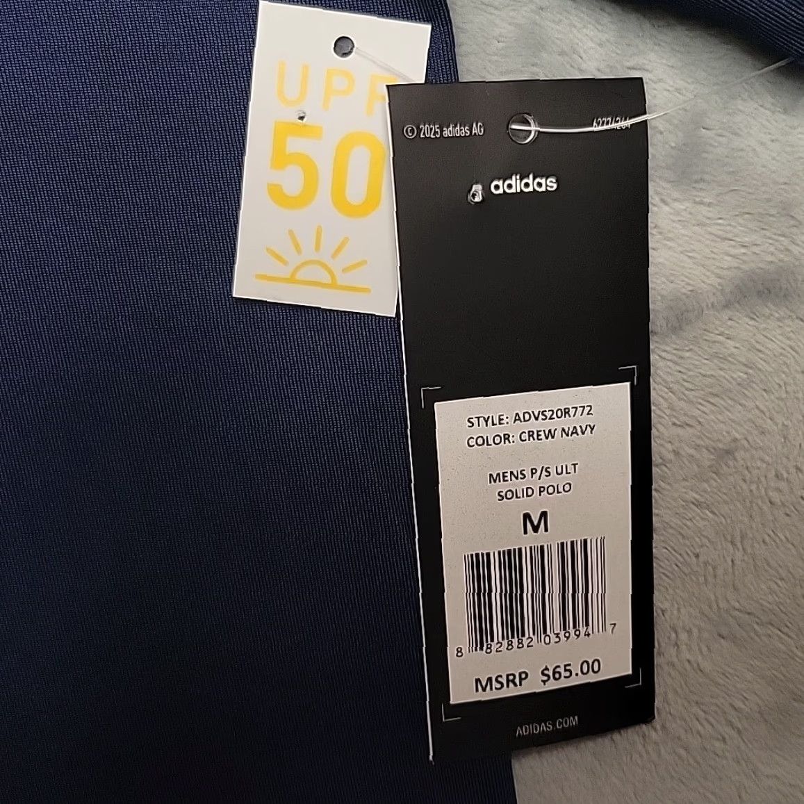 Adidas Adidas Shirt Men XL M Navy Performance Stretch Polo UPF 50 Sun Protection NEW Size US M / EU 48-50 / 2 - 4 Thumbnail
