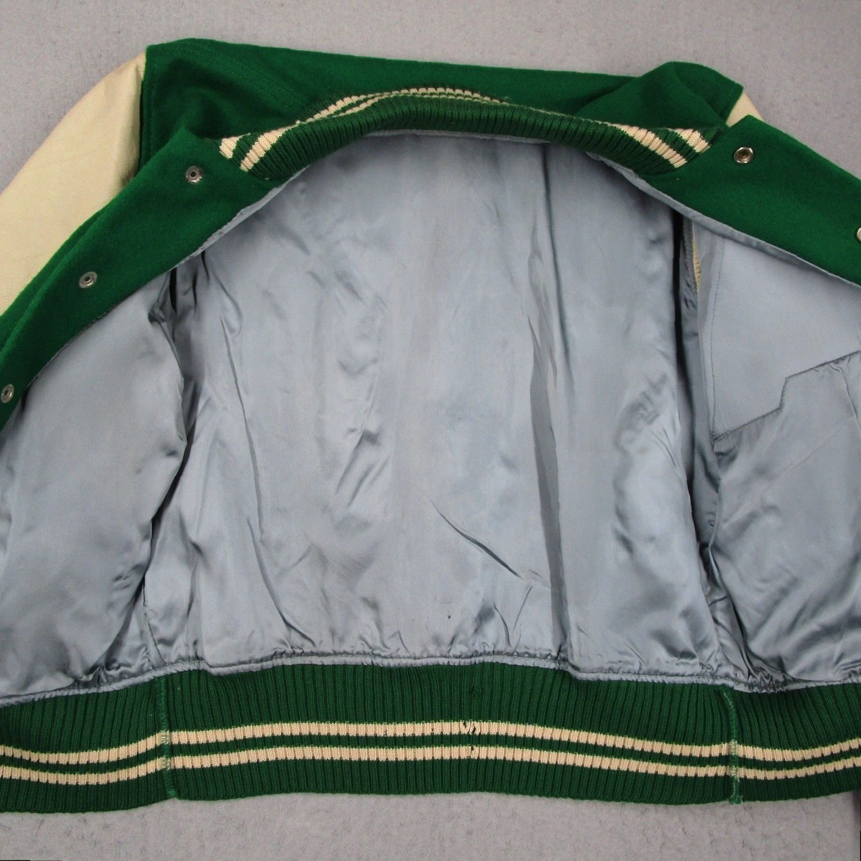 Vintage VINTAGE Whiting Los Angeles Varsity Letterman Jacket Green Wool Leather Mens 42 L Size US L / EU 52-54 / 3 - 3 Thumbnail