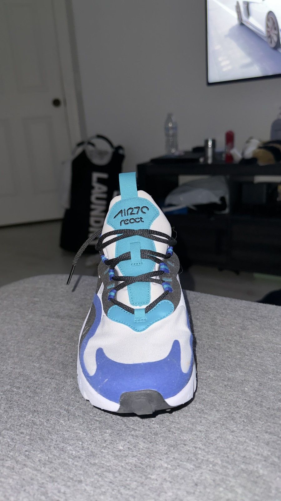 Nike Nike Air Max 270 React - Oracle Aqua Blue Size US 8 / IT 38 - 5 Thumbnail