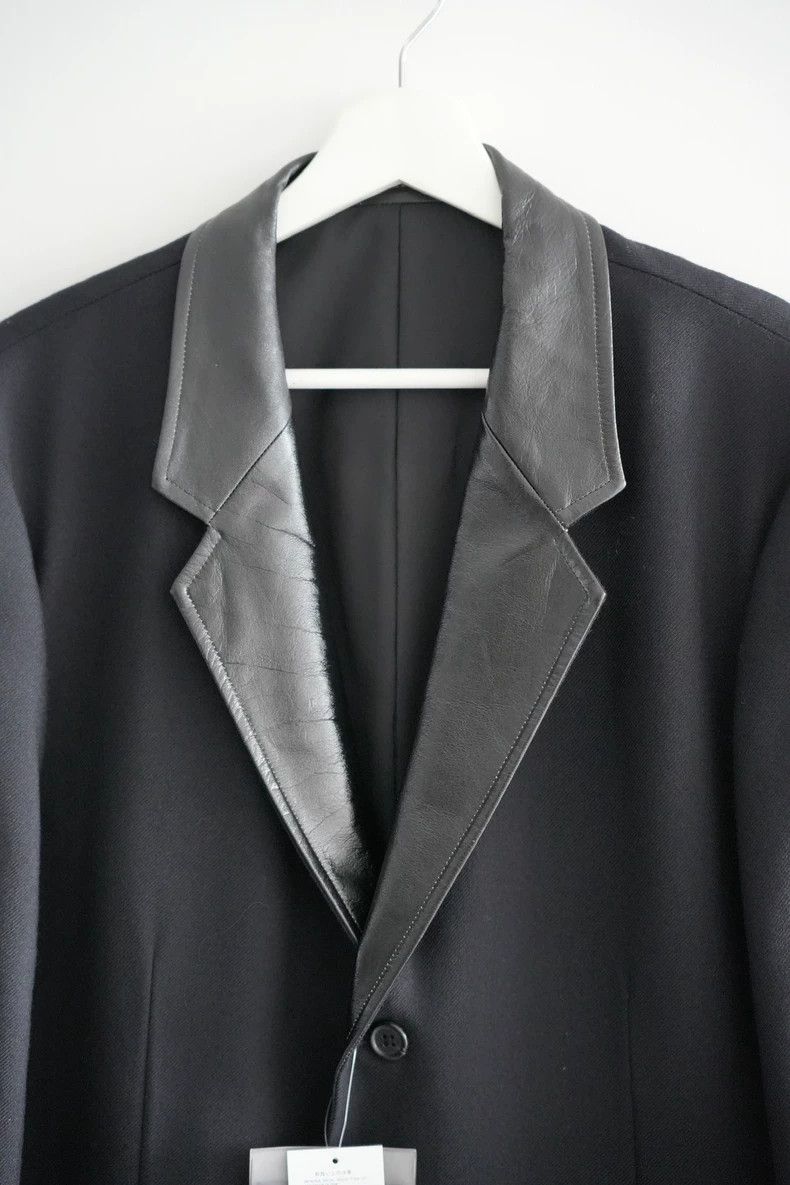 Yohji Yamamoto Yohji Yamamoto size 3 01 aw Mafia Leather Collar Suit 2501- Size 38R - 3 Thumbnail